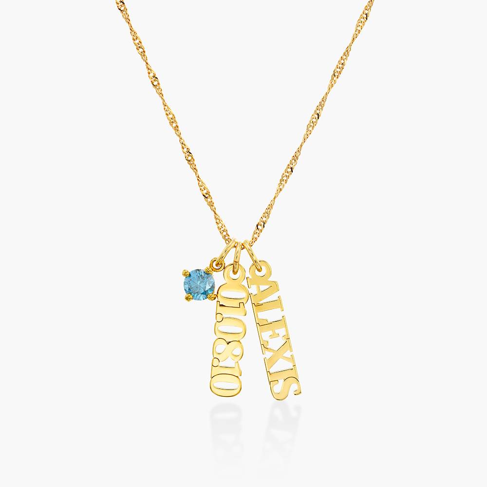 Singapore Chain Name Necklace With 0.3 Ct Fancy Diamond - Gold Vermeil-5 product photo