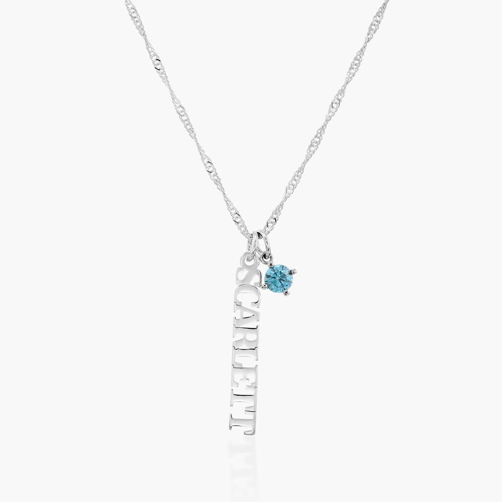 Singapore Chain Name Necklace With 0.3 Ct Fancy Diamond - Silver-5 product photo