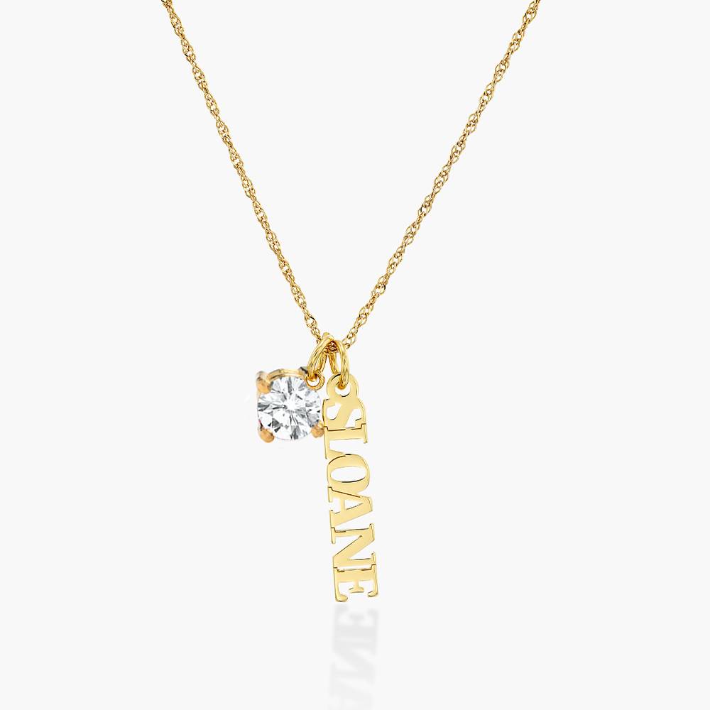 Singapore Chain Name Necklace With 1ct Diamond- 14k Solid Gold product photo