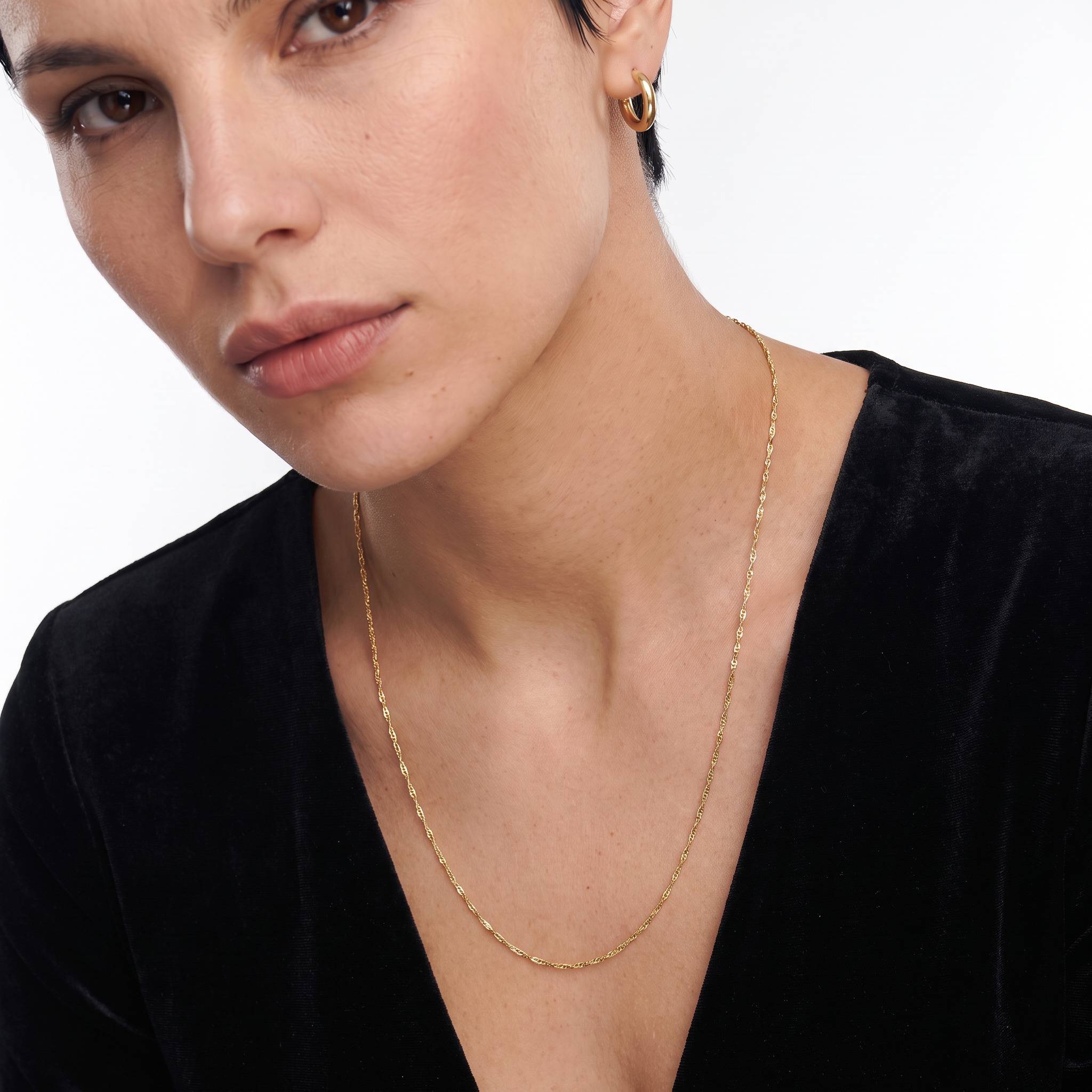Singapore Closed chain - 10k Yellow Gold-3 product photo