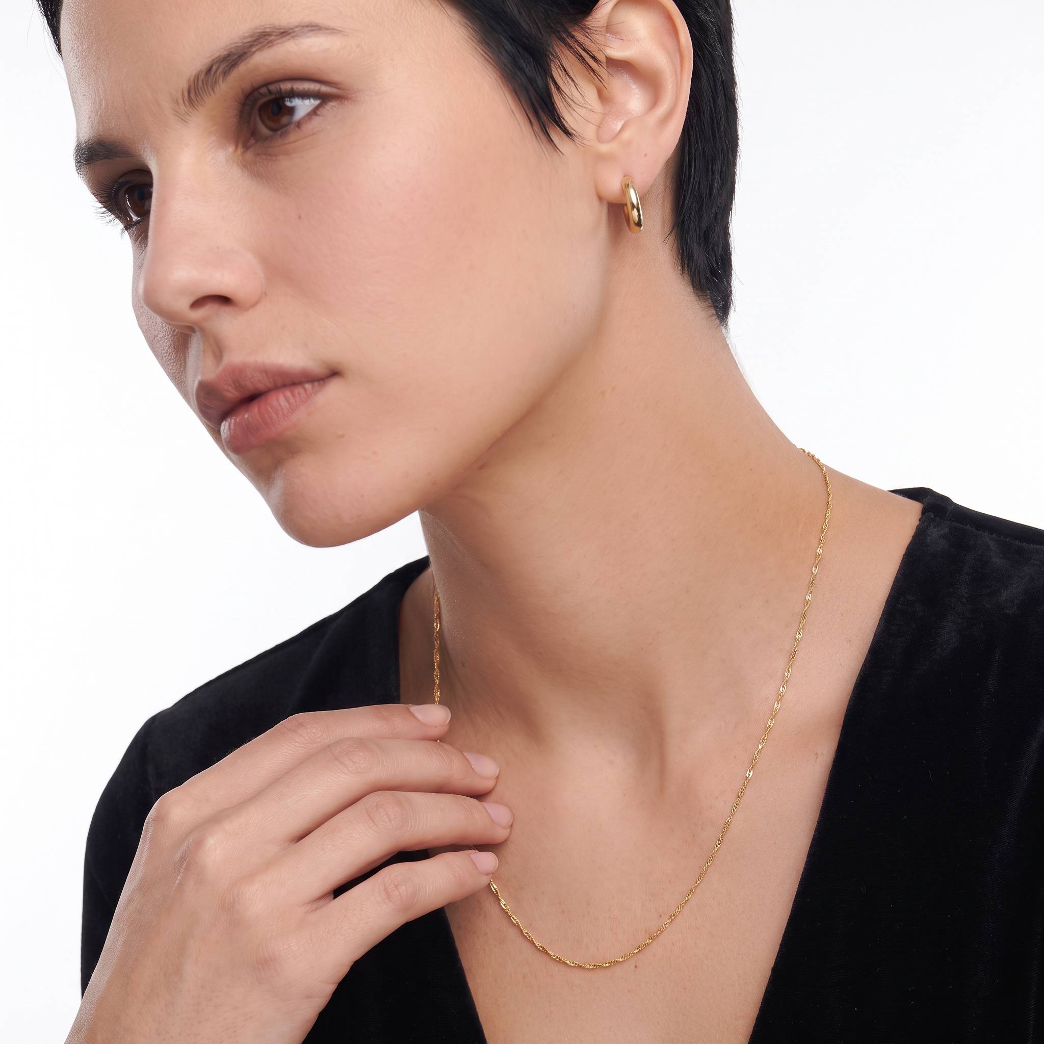 Singapore Closed chain - 10k Yellow Gold-4 product photo