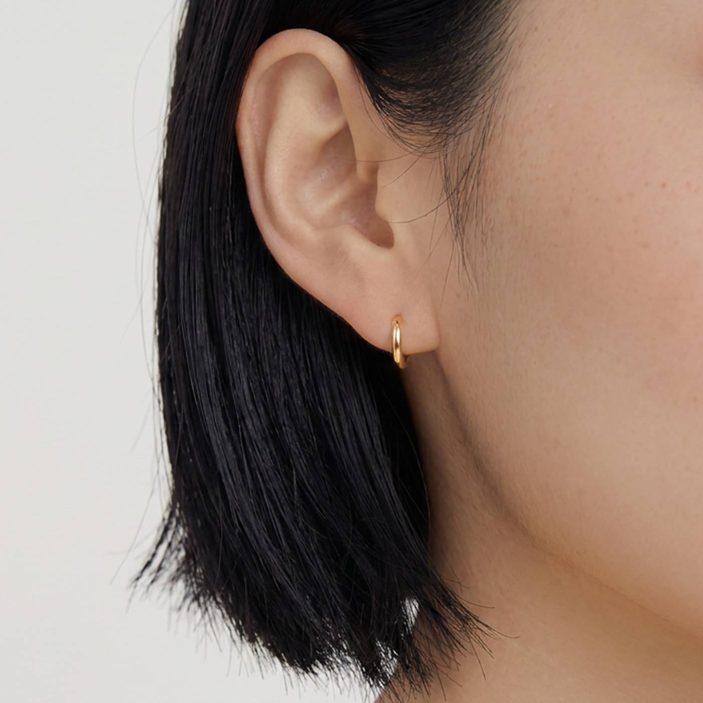 Single mini hoop - 10k Solid Gold-2 product photo