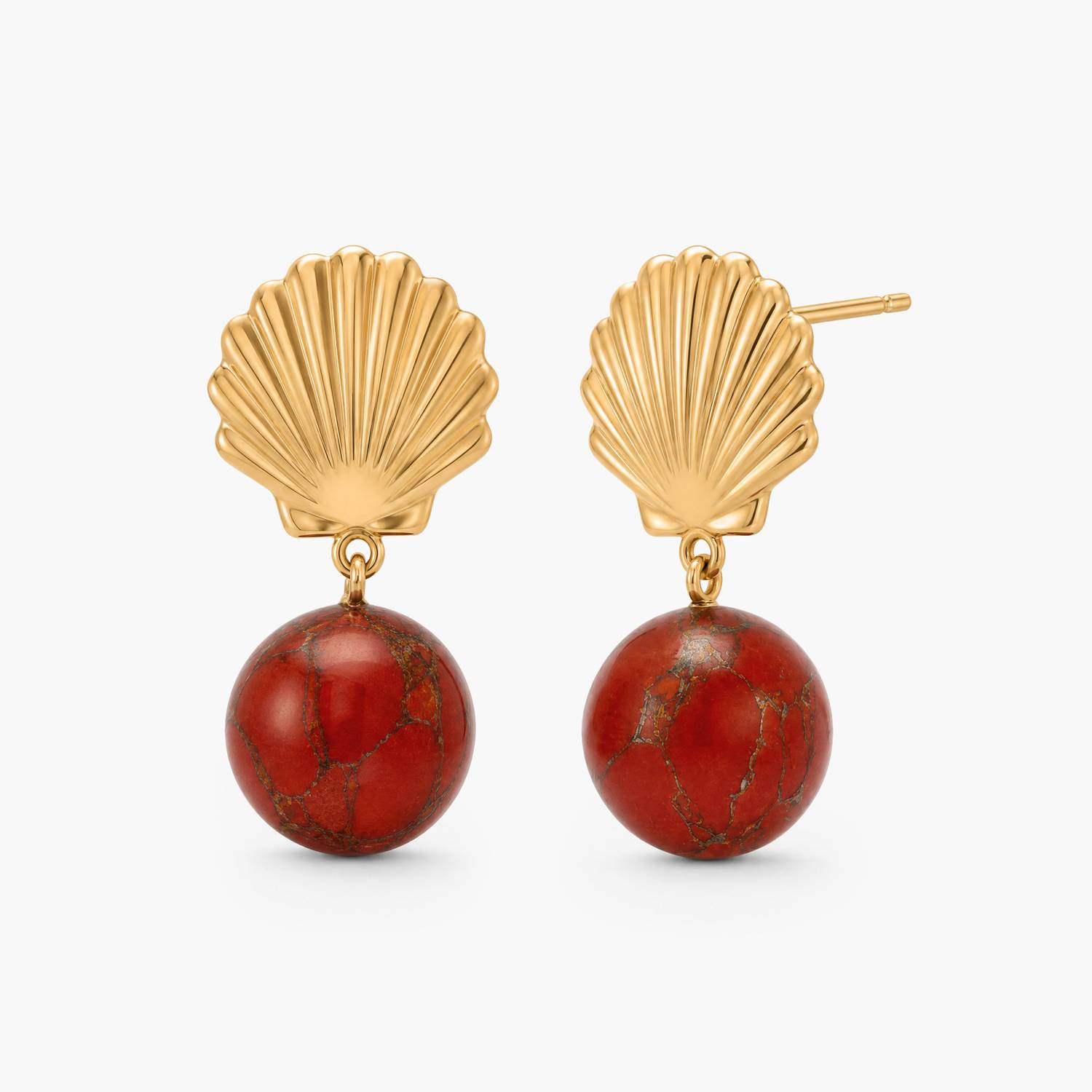 Sirena Shell Mahogany Drop earrings- Gold-1 product photo