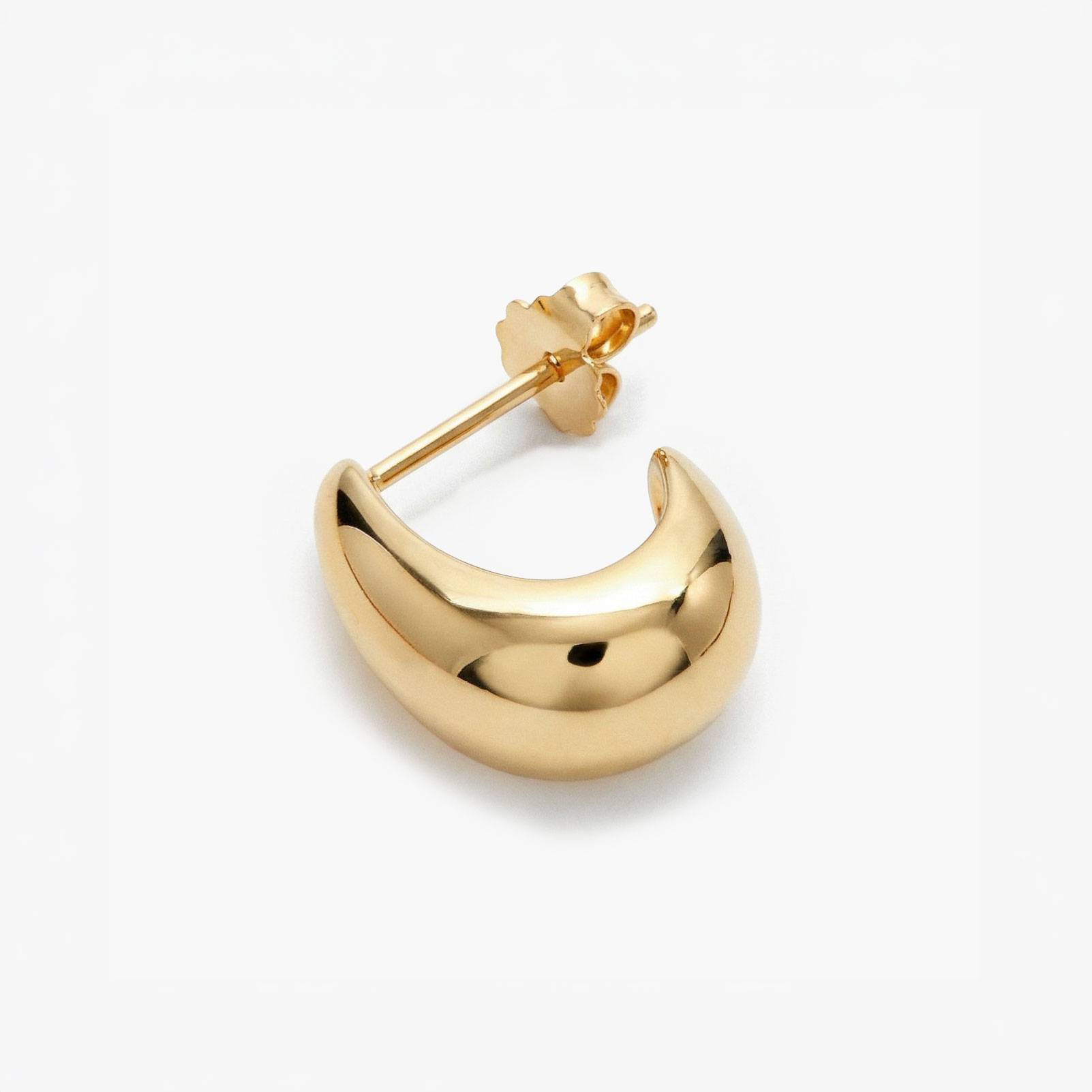 Petites Créoles Dôme - Or Jaune 14 carats-4 photo du produit