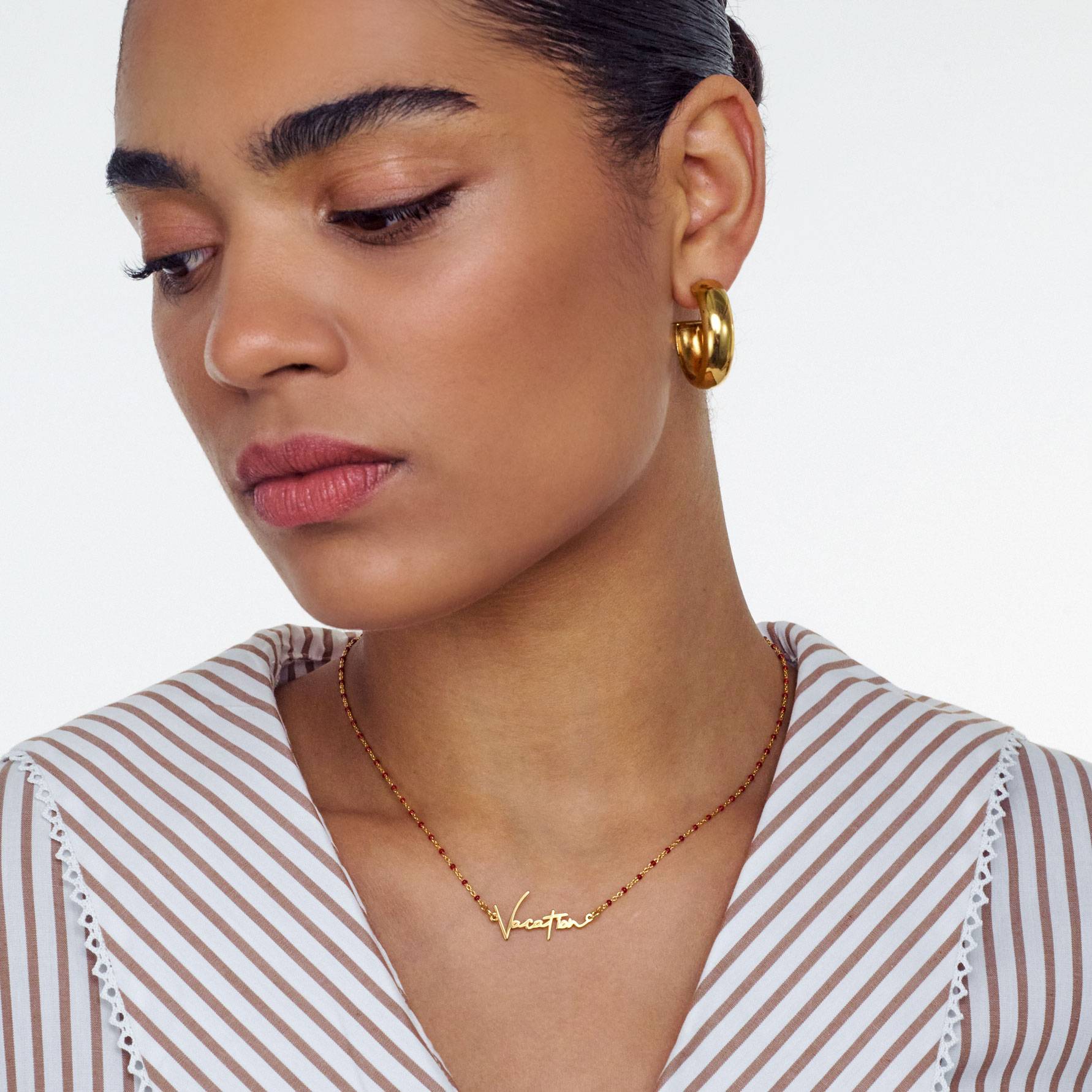 Soltale Bordeaux Belle Name Necklace - Gold Vermeil-1 Soltale Bordeaux Belle Name Necklace - Gold Vermeil-1 product photo