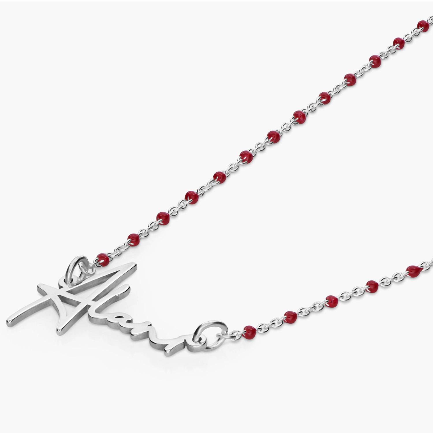 Collier prénom Soltale Bordeaux Belle - Argent-4 Collier prénom Soltale Bordeaux Belle - Argent-4 photo du produit
