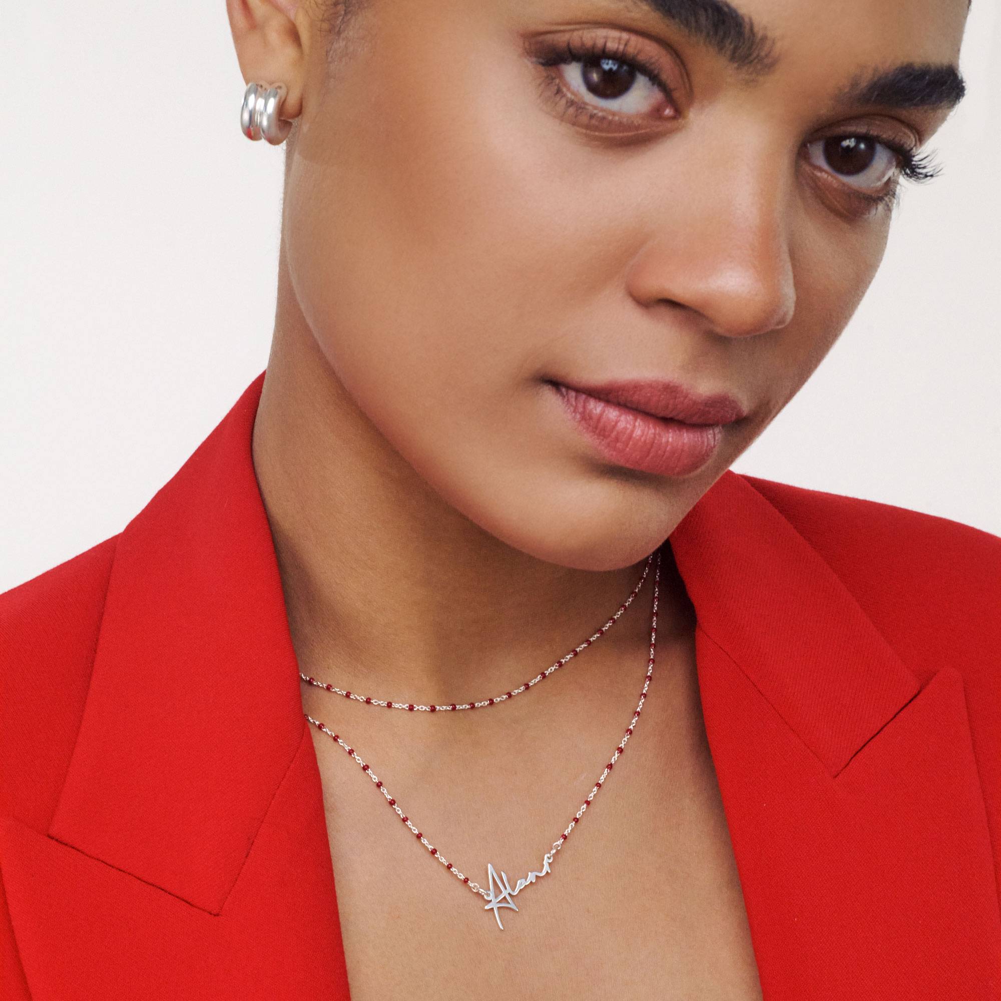 Collier prénom Soltale Bordeaux Belle - Argent-1 Collier prénom Soltale Bordeaux Belle - Argent-1 photo du produit