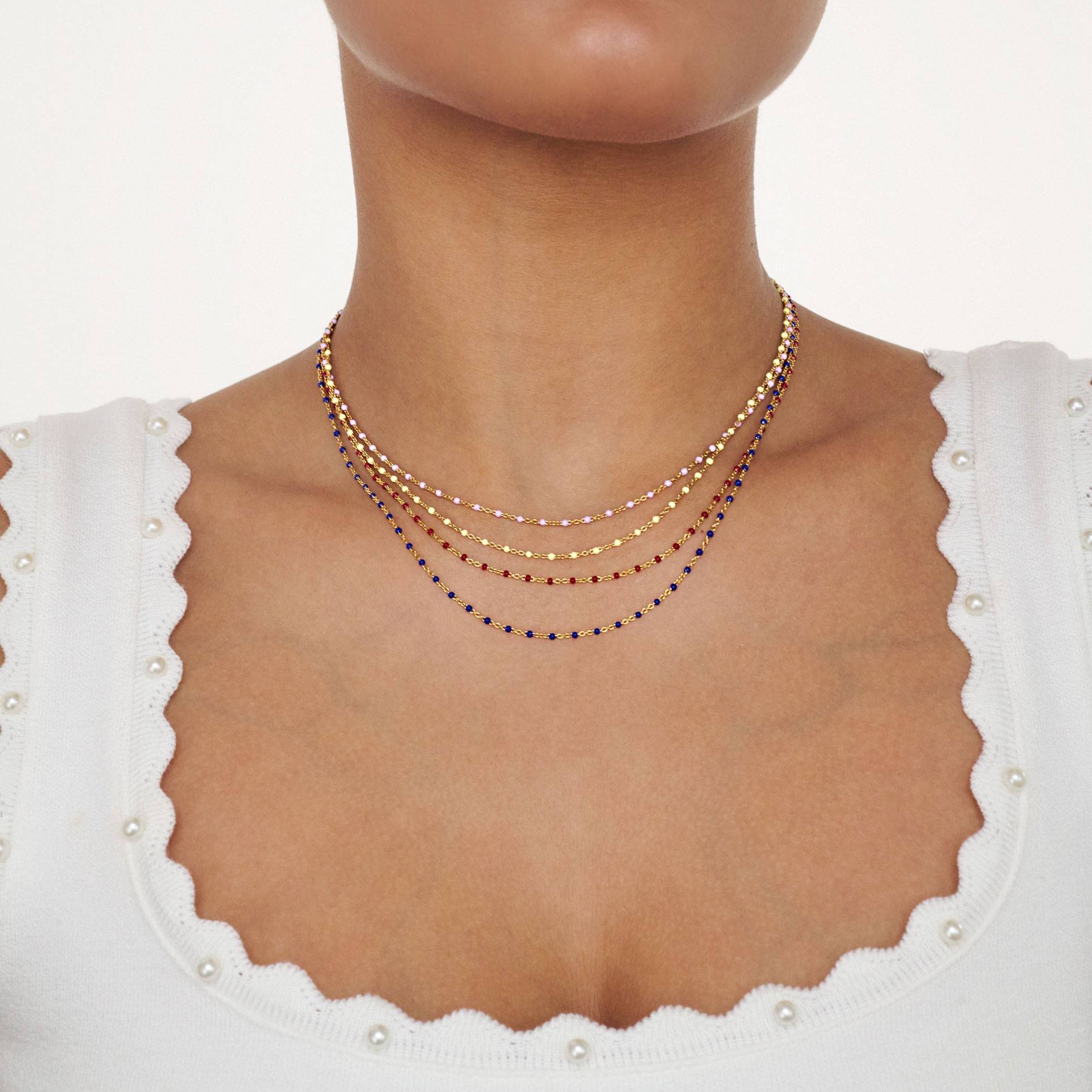 Soltale Bordeaux Enamel Chain- Gold Vermeil-2 Soltale Bordeaux Enamel Chain- Gold Vermeil-2 product photo