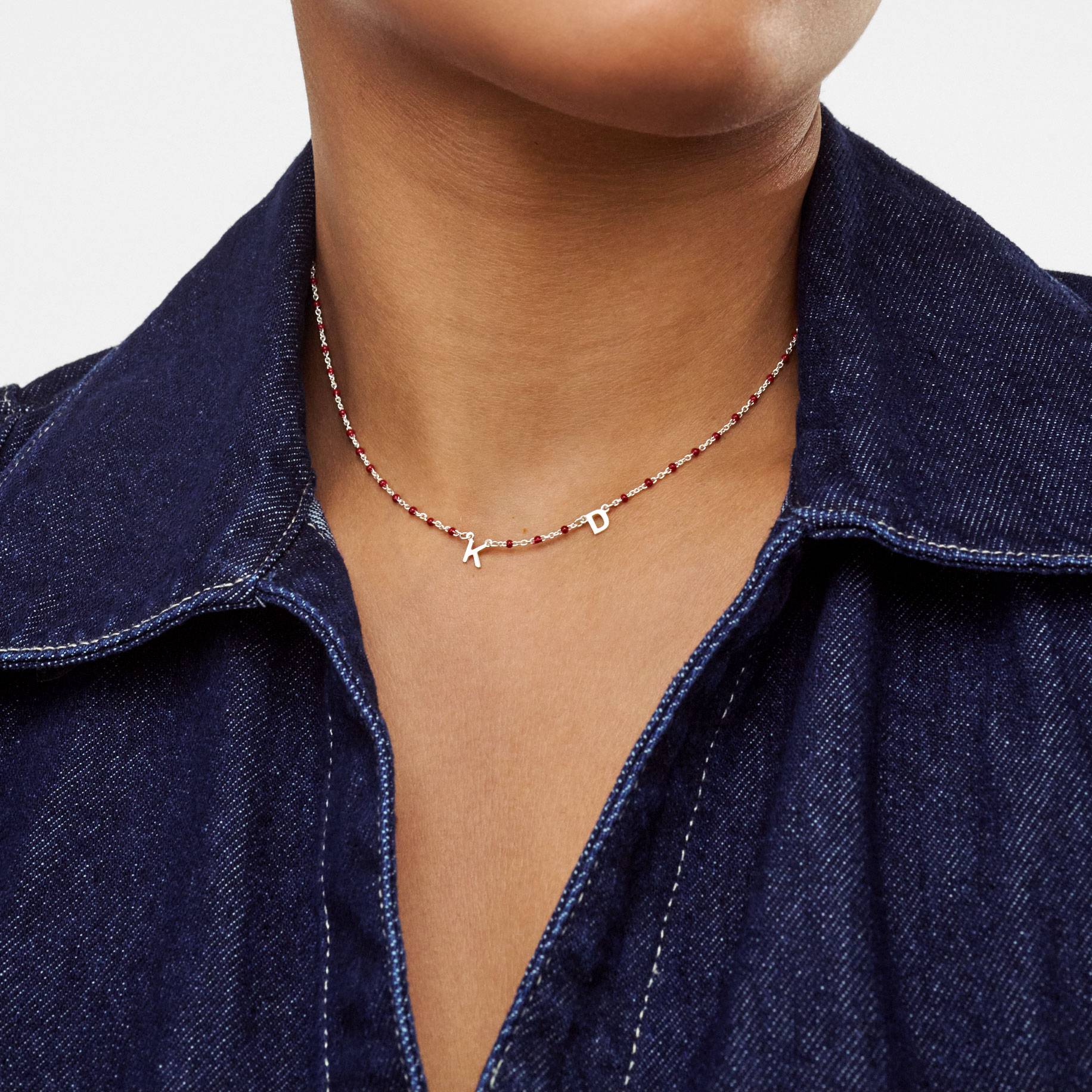 Soltale Bordeaux Inez Initial Necklace - Silver-4 Soltale Bordeaux Inez Initial Necklace - Silver-4 product photo