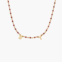 Soltale Bordeaux Inez Initial Necklace - Gold Vermeil - Oak