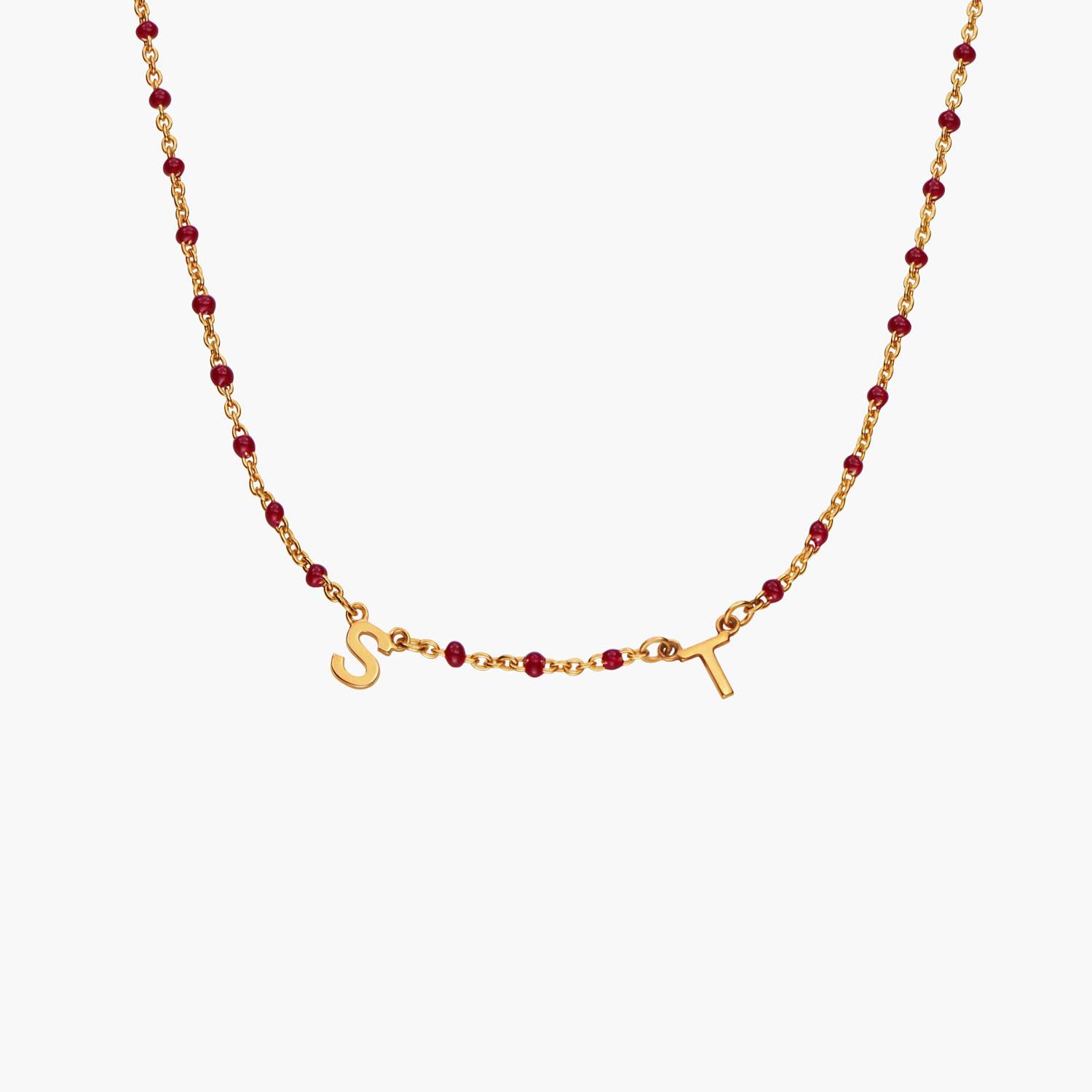 Collier initiales Soltale Bordeaux Inez - Vermeil-2 Collier initiales Soltale Bordeaux Inez - Vermeil-2 photo du produit