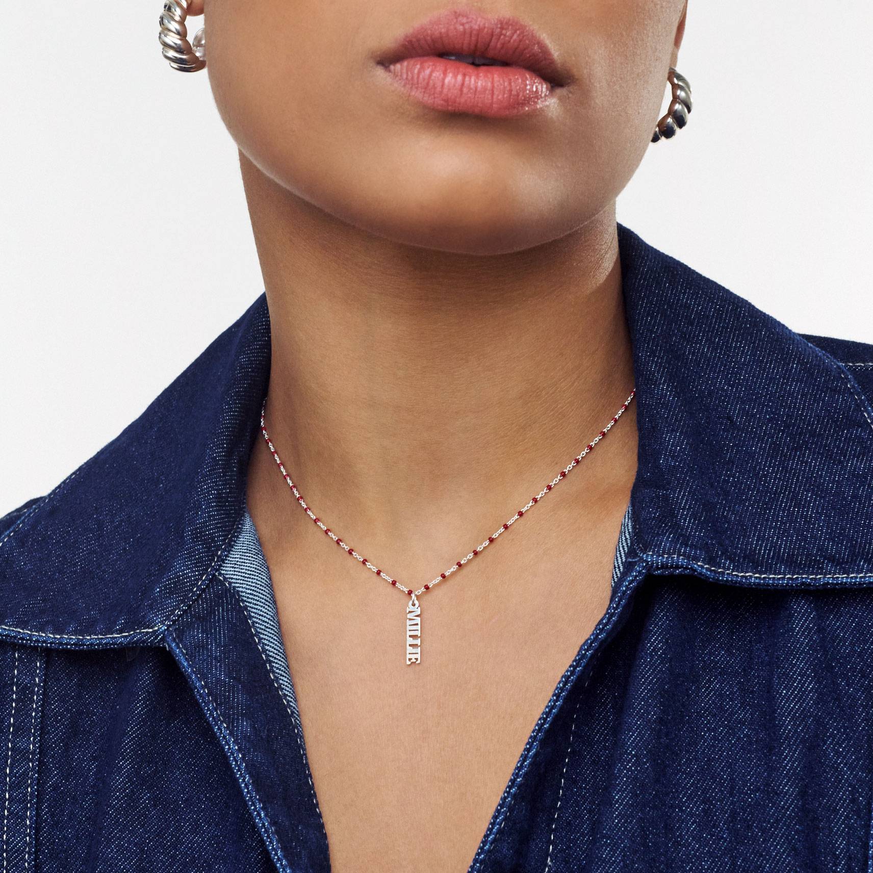 Soltale Bordeaux Singapore Chain Name Necklace- Silver-1 Soltale Bordeaux Singapore Chain Name Necklace- Silver-1 product photo