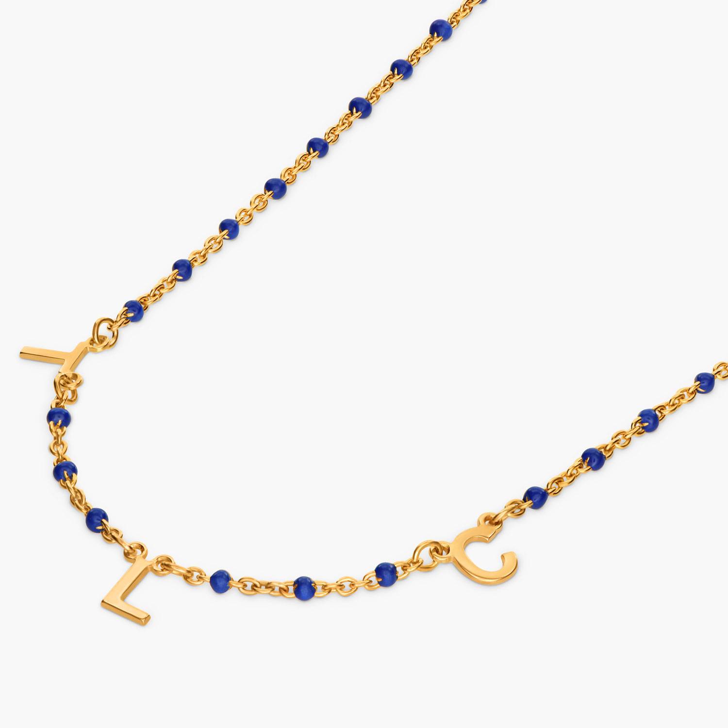 Soltale Royal Blue Inez Initial Necklace - Gold Vermeil-2 Soltale Royal Blue Inez Initial Necklace - Gold Vermeil-2 product photo