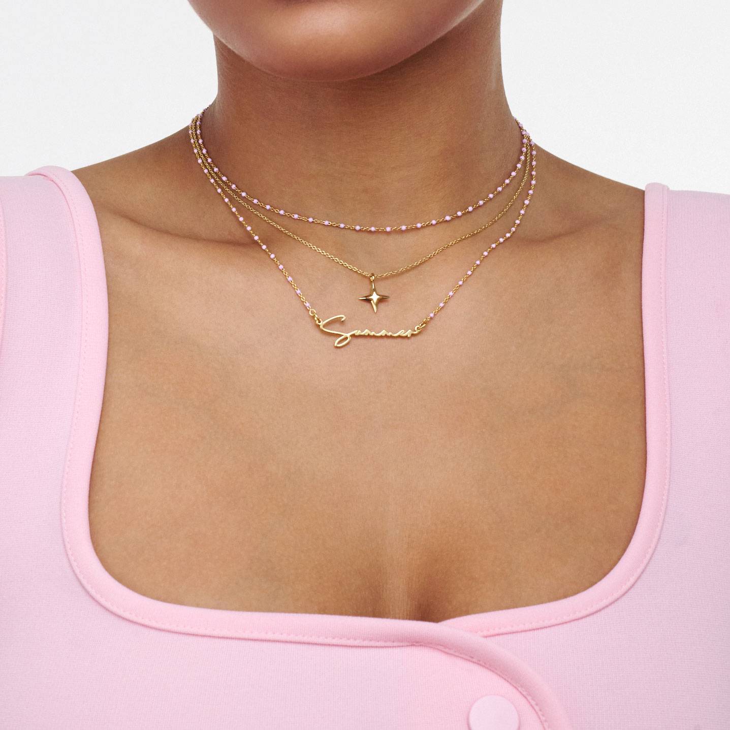 Soltale Lavender Belle Name Necklace - Gold Vermeil-2 Soltale Lavender Belle Name Necklace - Gold Vermeil-2 product photo