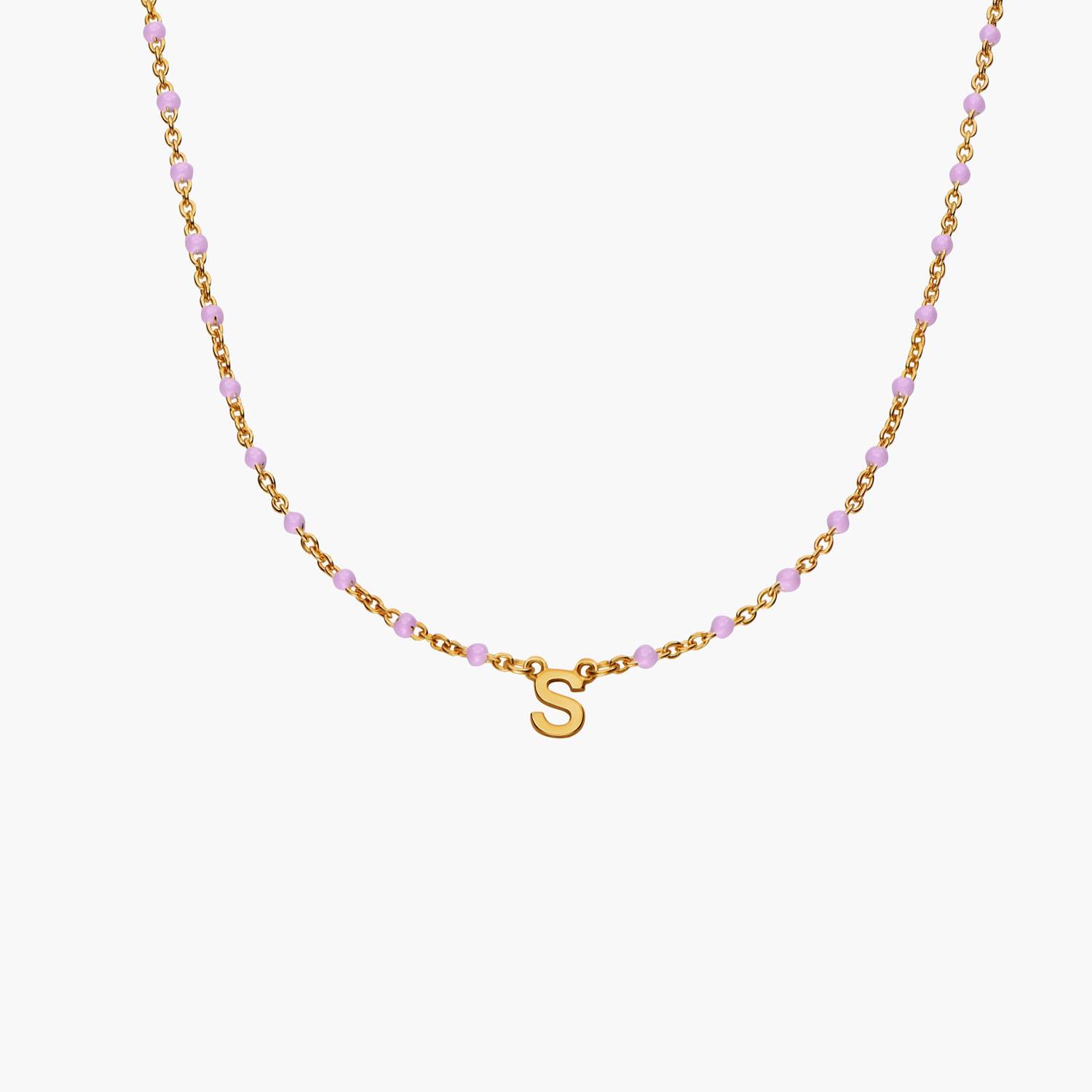 Soltale Lavender Inez Initial Necklace - Gold Vermeil