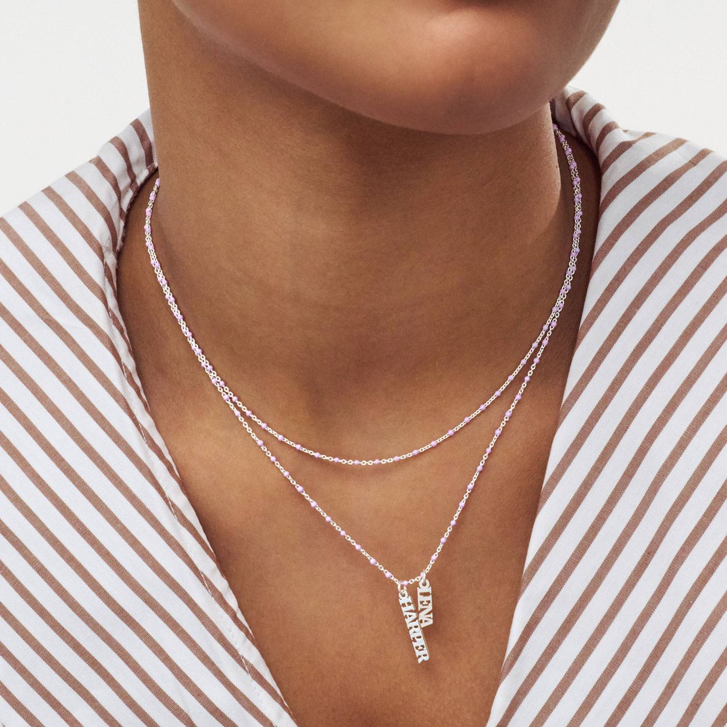 Collier prénom Soltale Lavender à chaîne Singapore - Argent-3 Collier prénom Soltale Lavender à chaîne Singapore - Argent-3 photo du produit