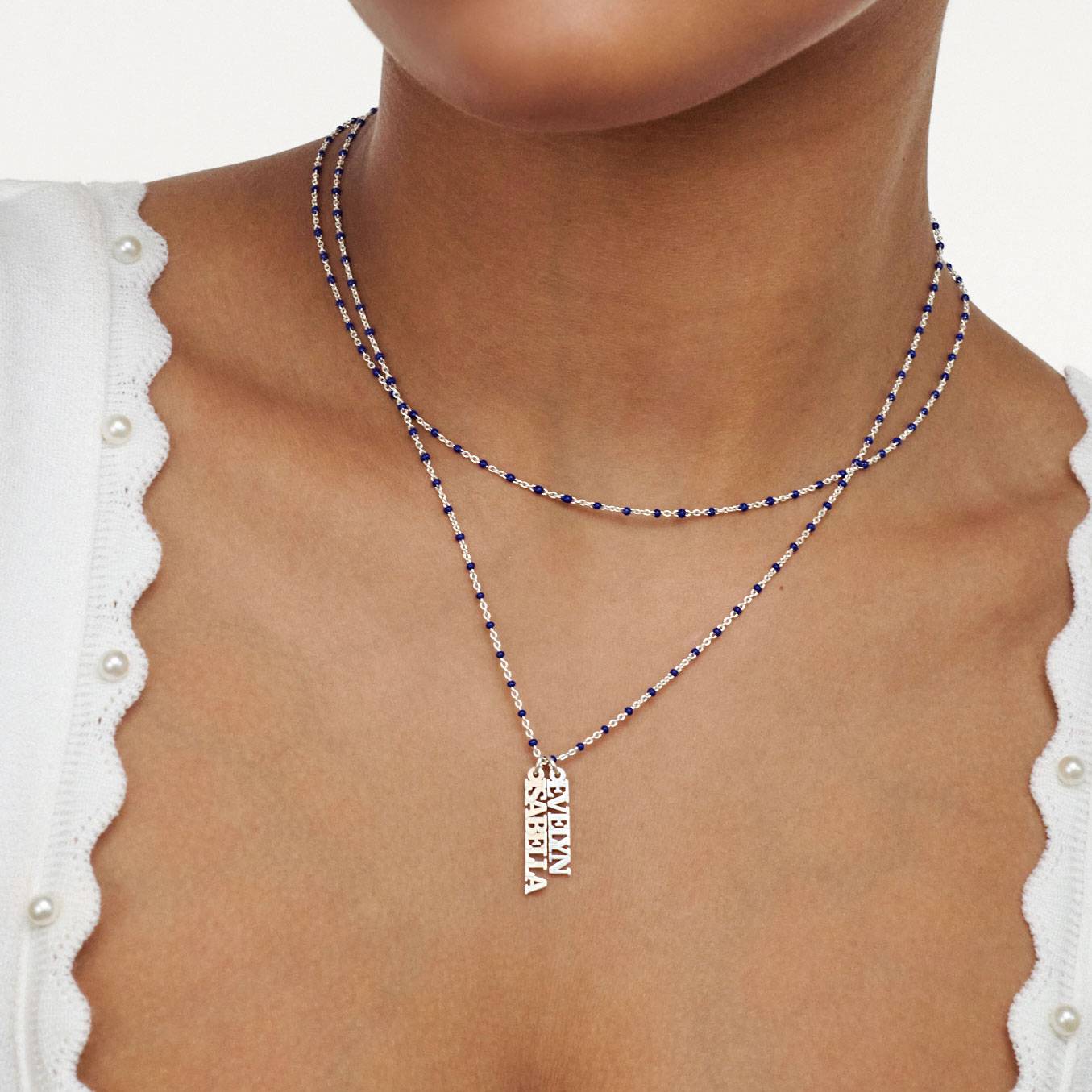 Soltale Royal Blue Enamel Chain- Silver-1 Soltale Royal Blue Enamel Chain- Silver-1 product photo