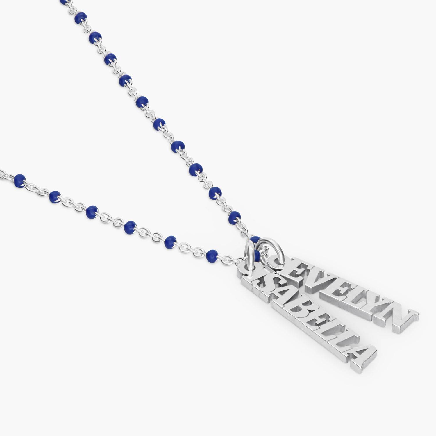 Soltale Royal Blue Singapore Chain Name Necklace- Silver-4 Soltale Royal Blue Singapore Chain Name Necklace- Silver-4 product photo