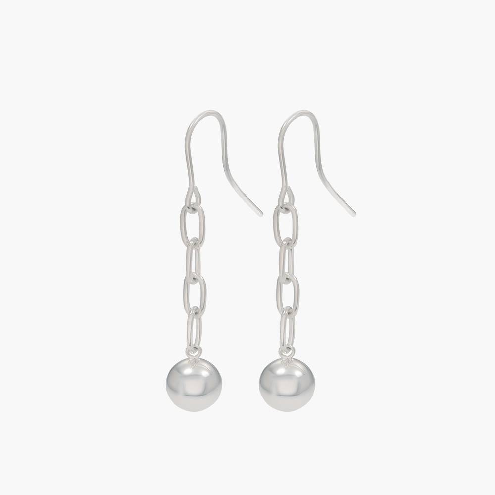 Sphere Drop Earrings - Silver-2 product photo