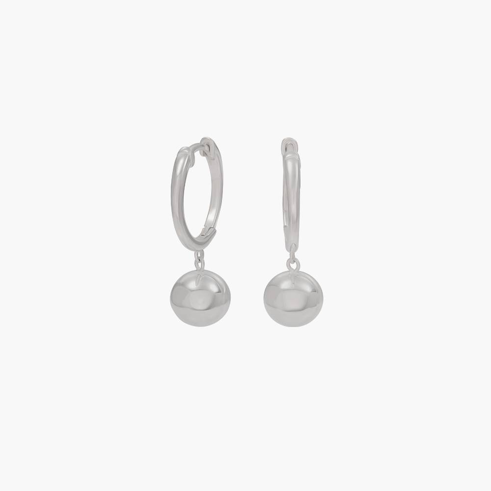 Sphere Hoops Earrings - Silver-1 product photo