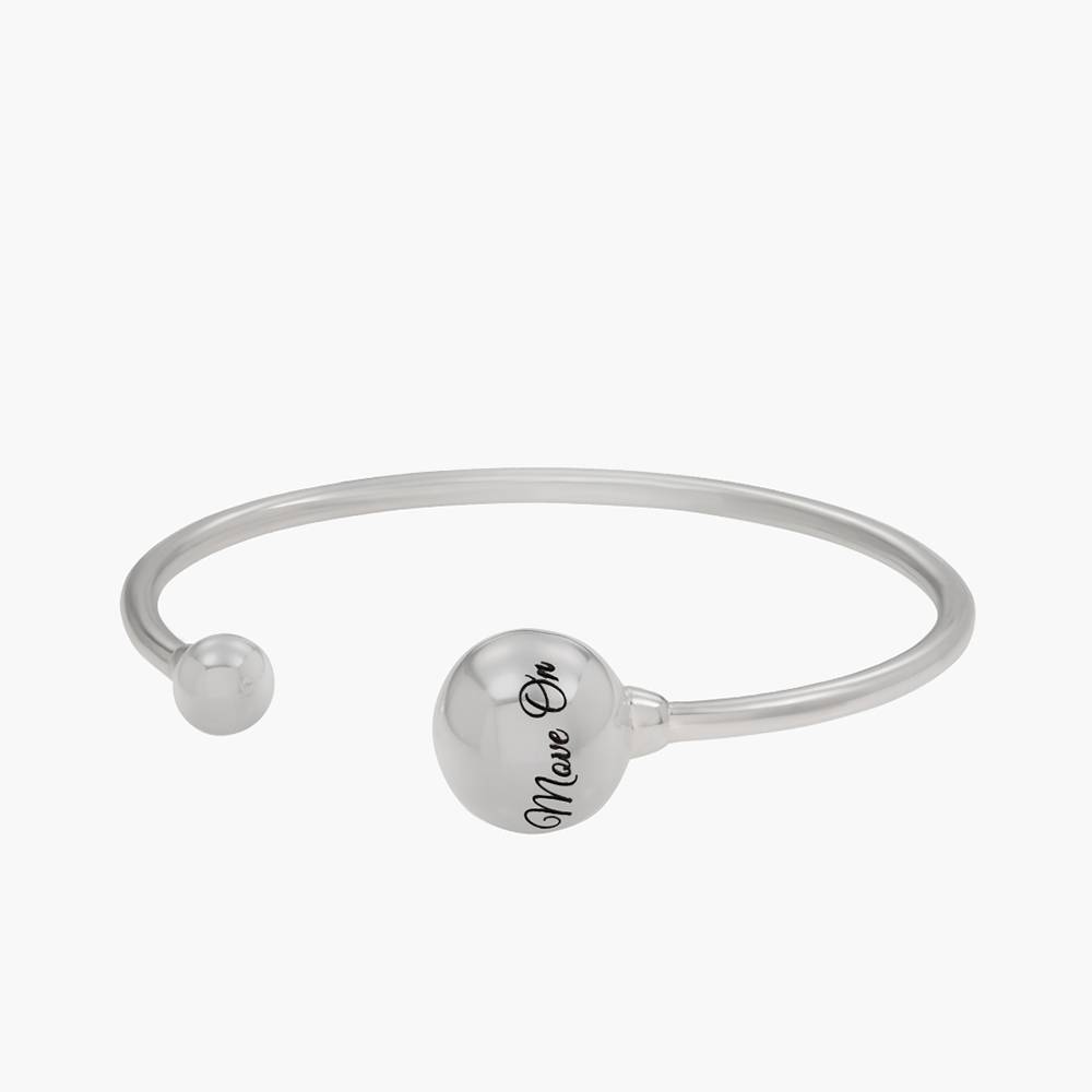Sphere Open Cuff With Engraving - Silver-1 product photo