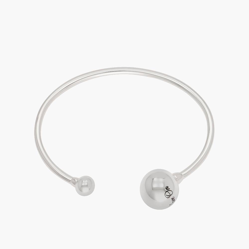 Sphere Open Cuff With Engraving - Silver-1 product photo