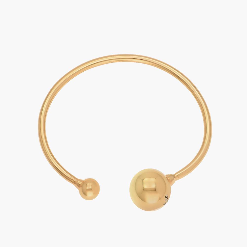 Sphere Open Cuff With Engraving - Gold Vermeil-3 product photo
