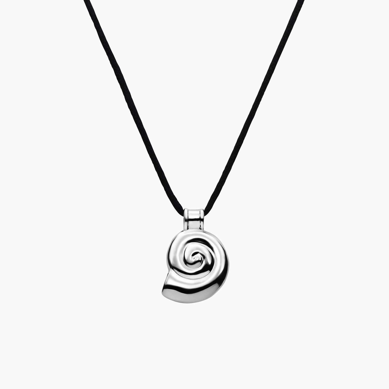 Spiral Shell Necklace - Silver-1 product photo