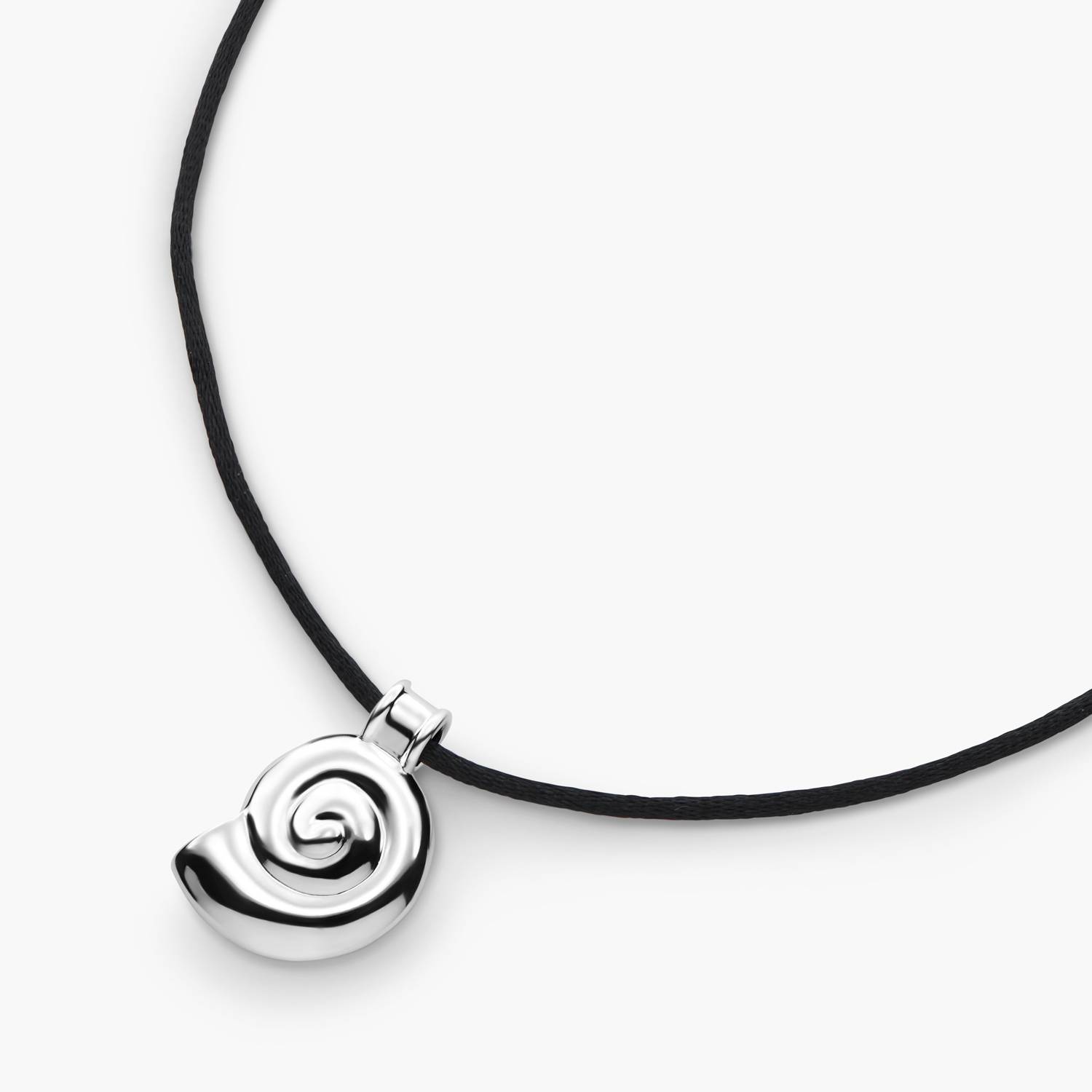 Spiral Shell Necklace - Silver-3 product photo