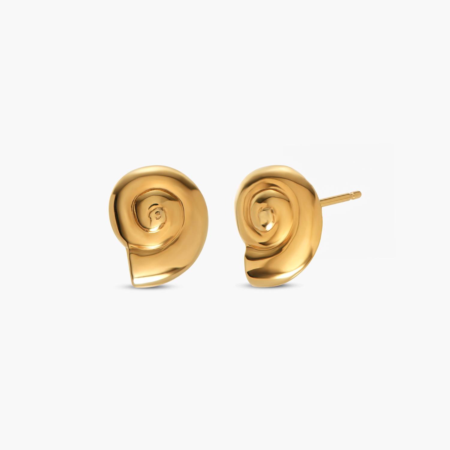 Spiral Shell Studs - Gold-1 product photo