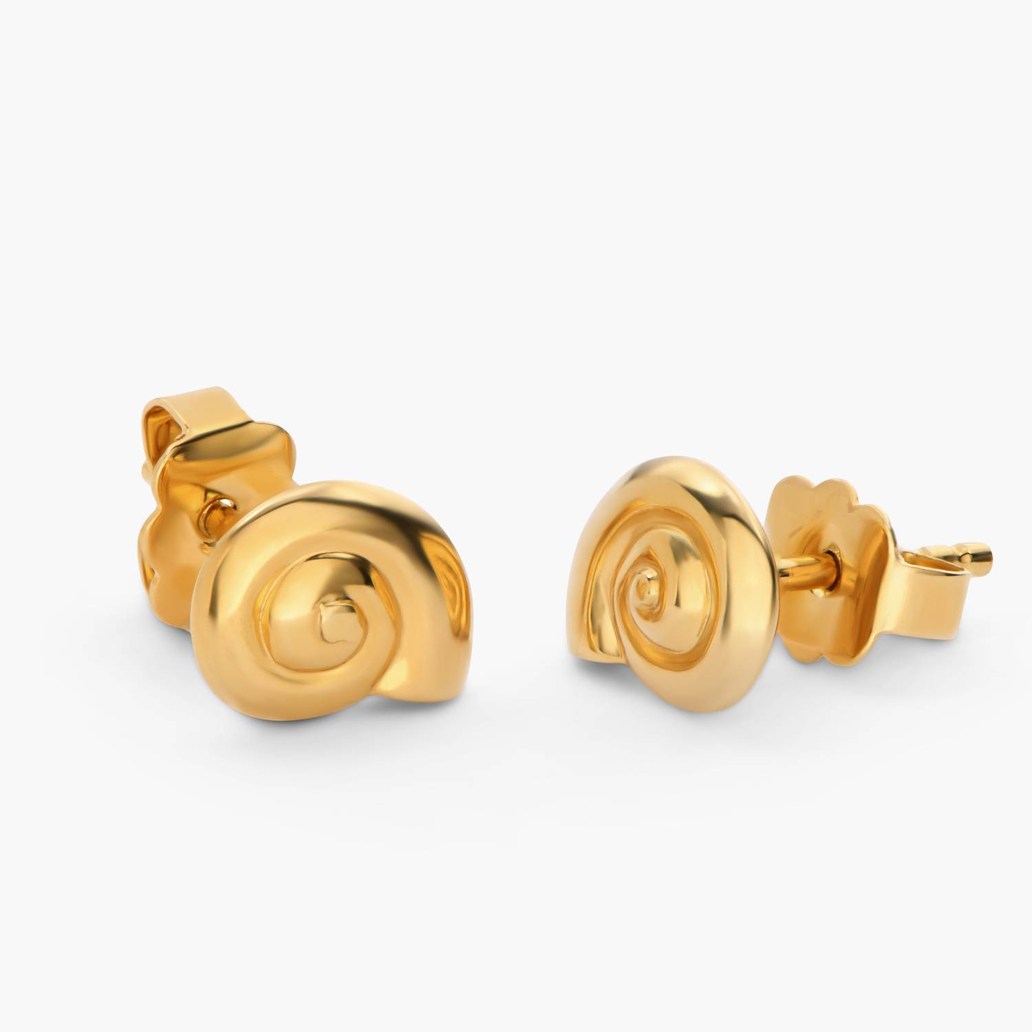 Spiral Shell Studs - Gold-3 product photo