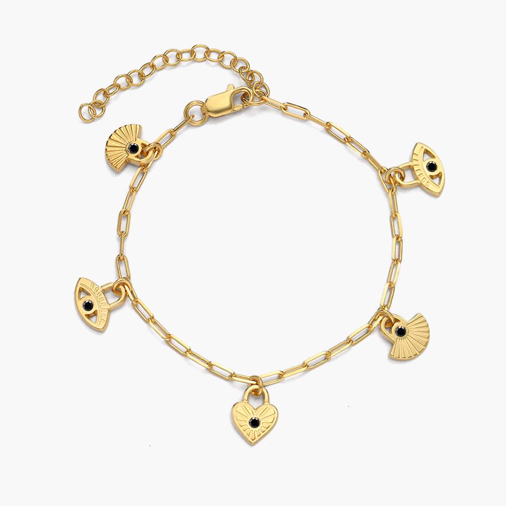 Link & Chain Charm Bracelet in 18k Gold Vermeil