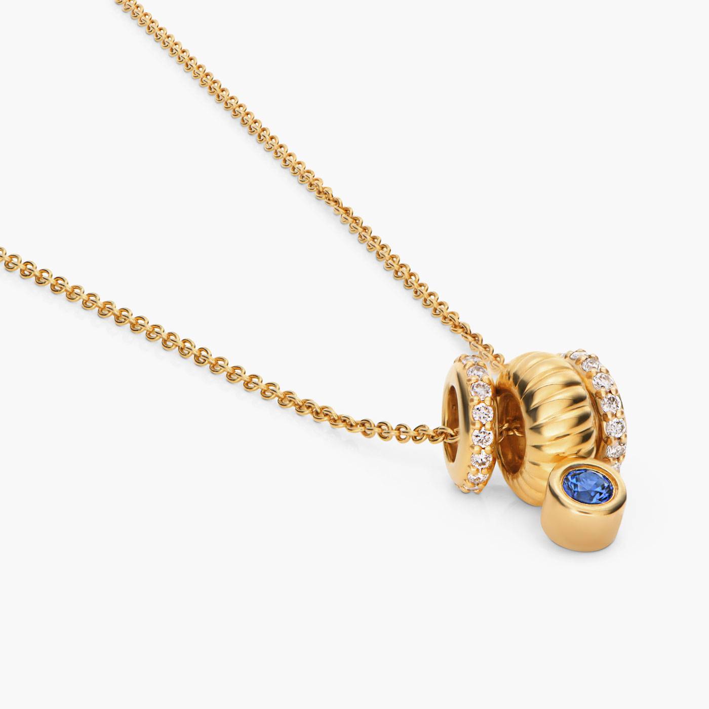 Stacked Birthstone Beads Necklace with sparkling beads- Gold-2 product photo