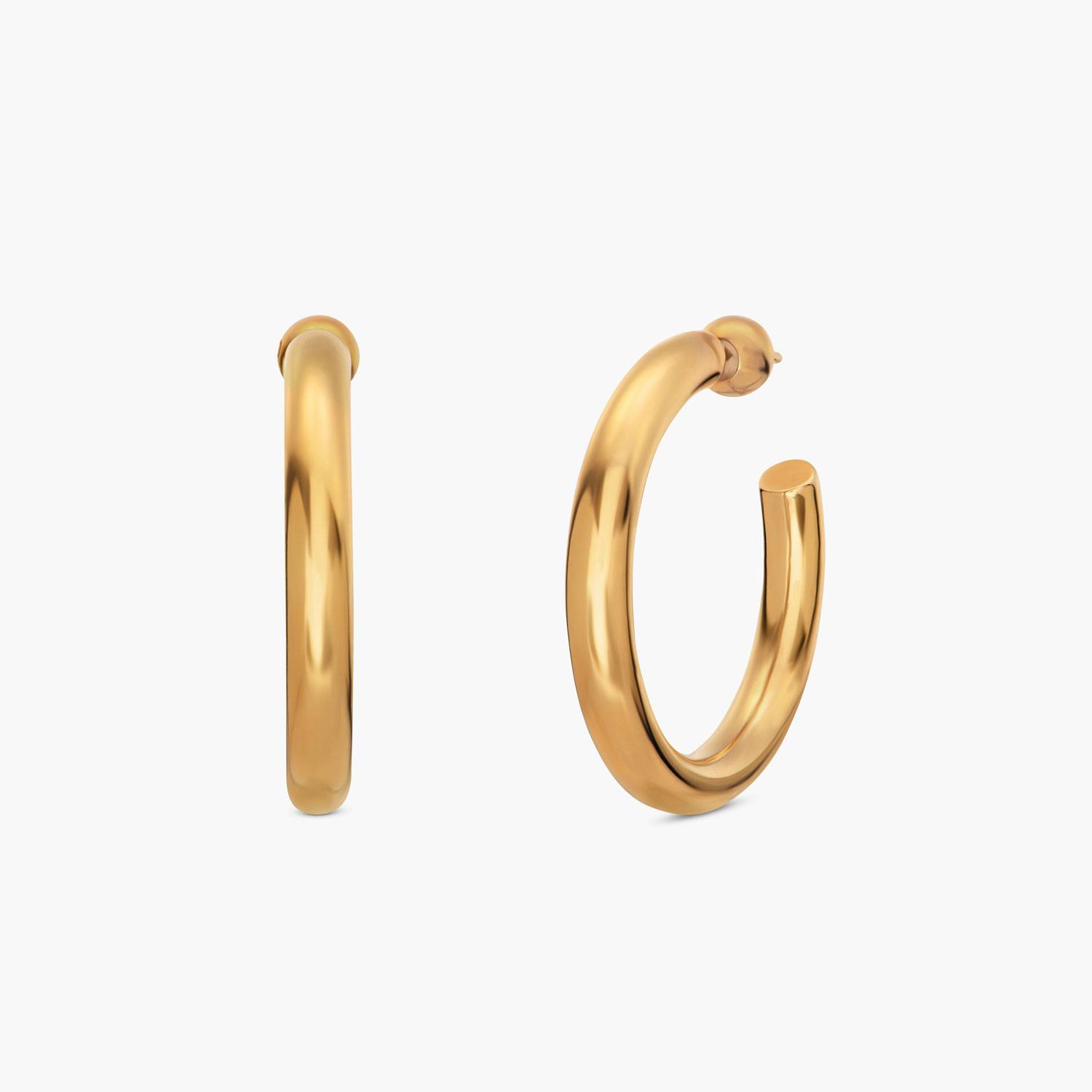 Staple Hoops Medium– Gold Vermeil-1 product photo