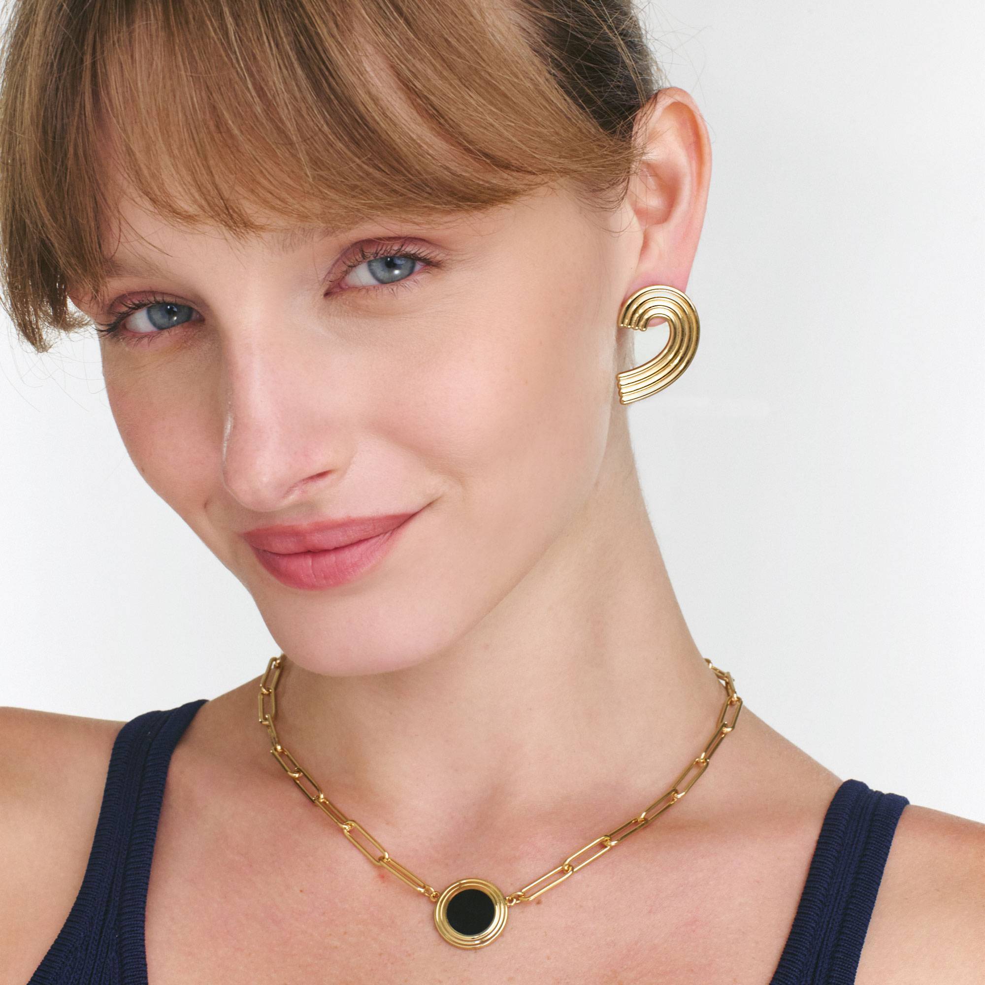 Statement of Heart Studs- Gold Vermeil-2 product photo