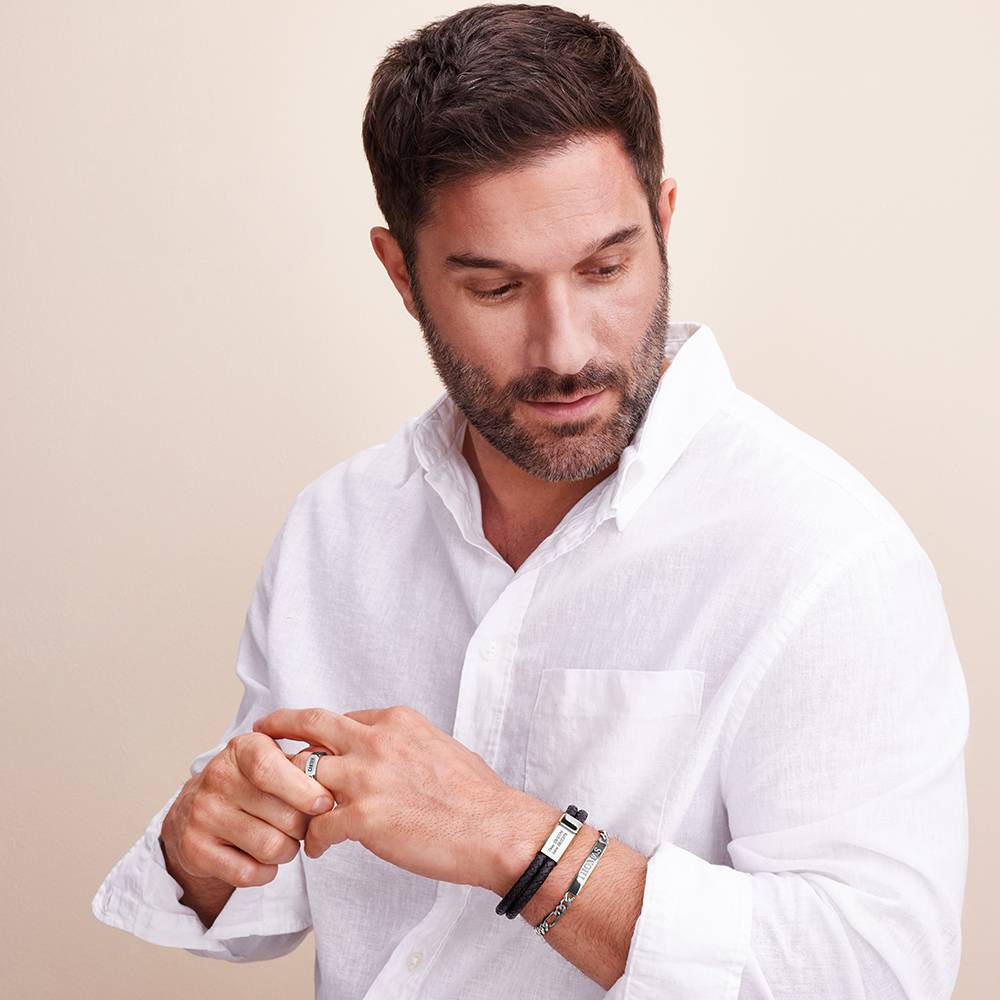 ID Bracelet for Men - Silver Finish-6 product photo