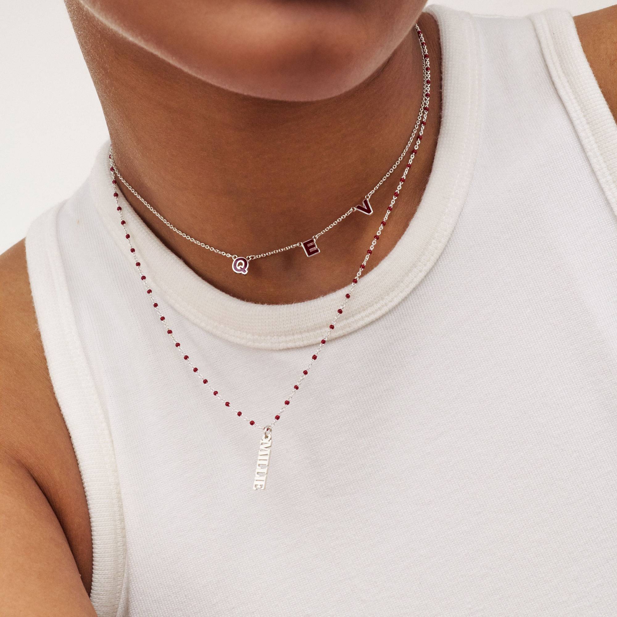 Sunrise Inez Initial Necklace - Silver-4 Sunrise Inez Initial Necklace - Silver-4 product photo
