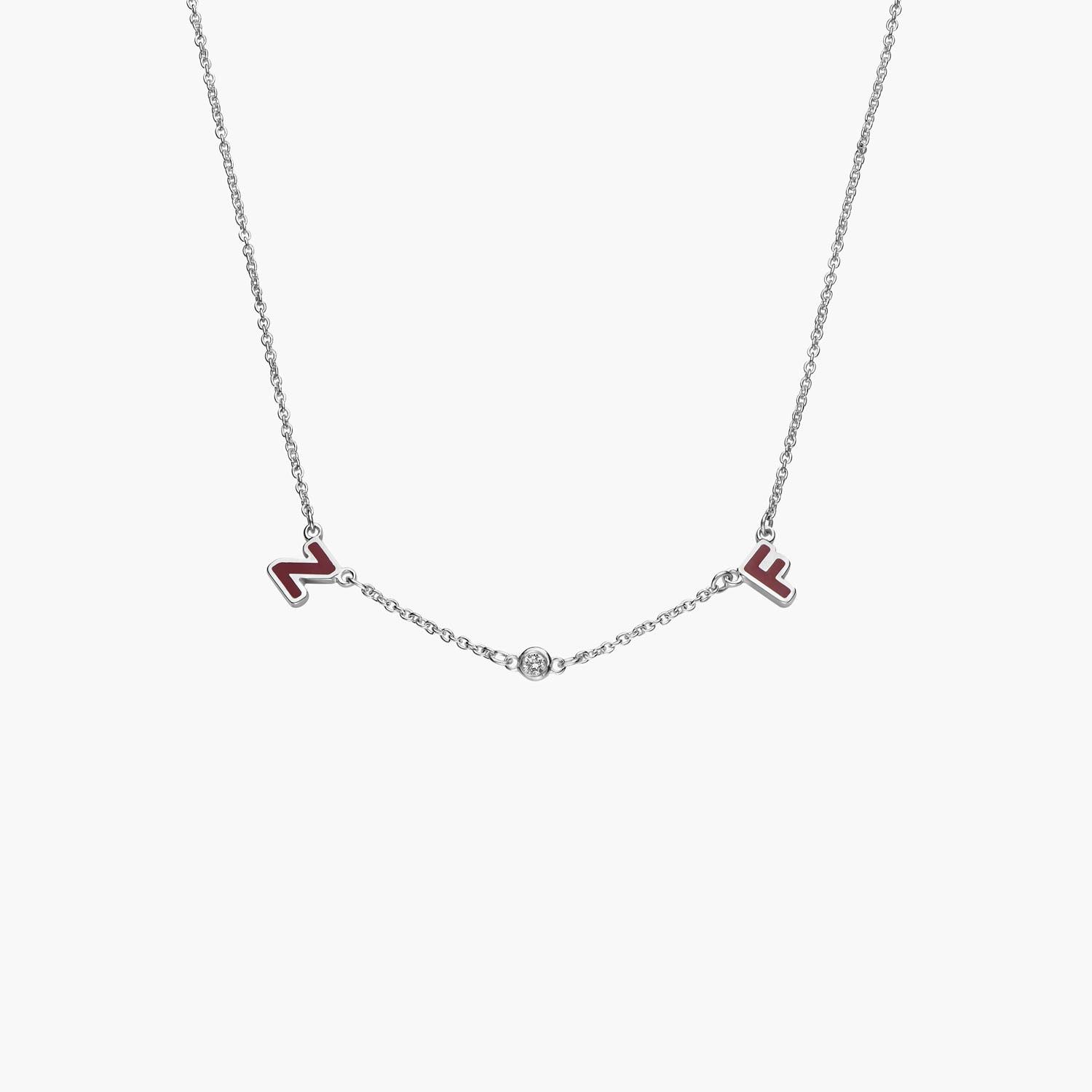 Sunrise Inez Initial Necklace with Diamonds - Silver-2 Sunrise Inez Initial Necklace with Diamonds - Silver-2 product photo