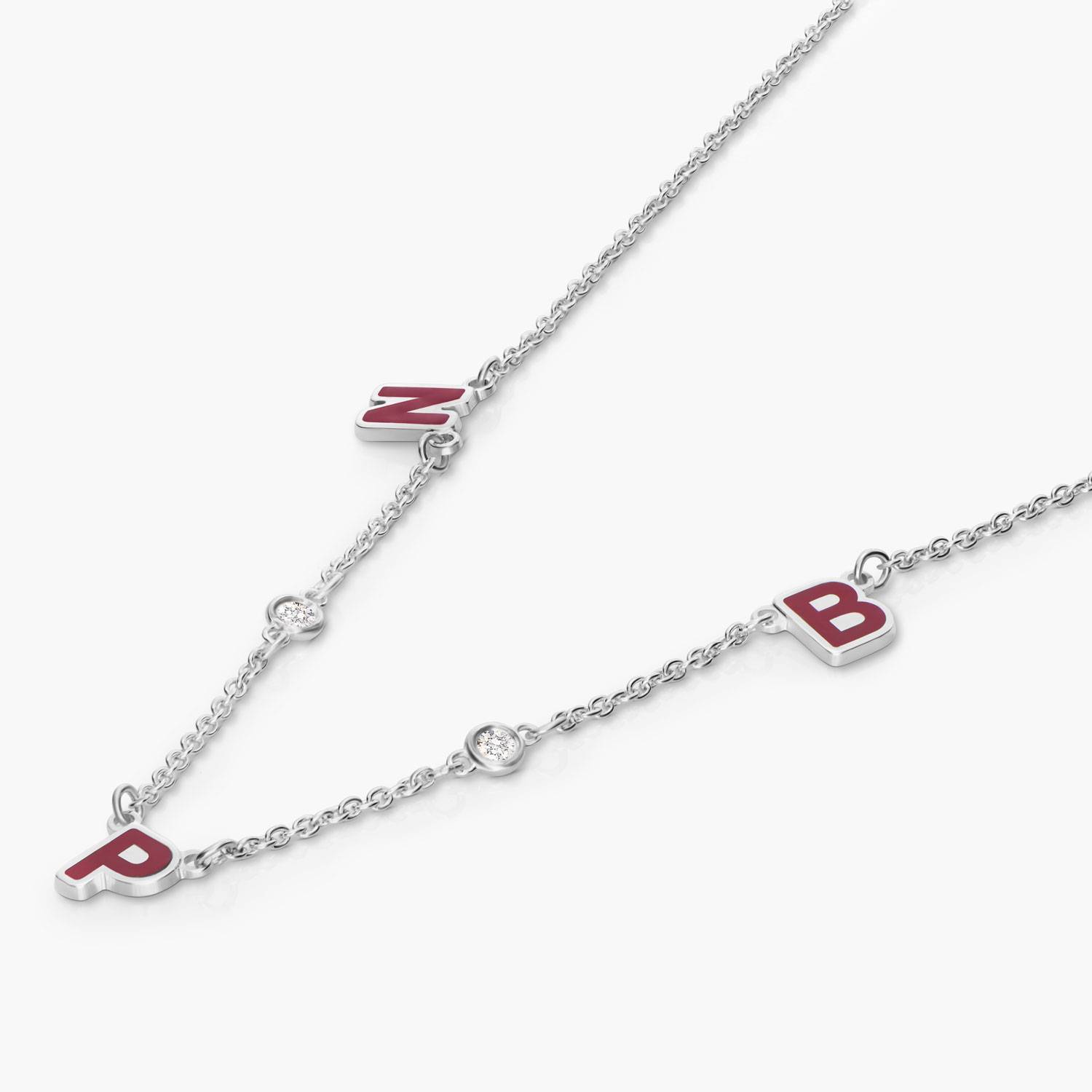 Sunrise Inez Initial Necklace with Diamonds - Silver-1 Sunrise Inez Initial Necklace with Diamonds - Silver-1 product photo