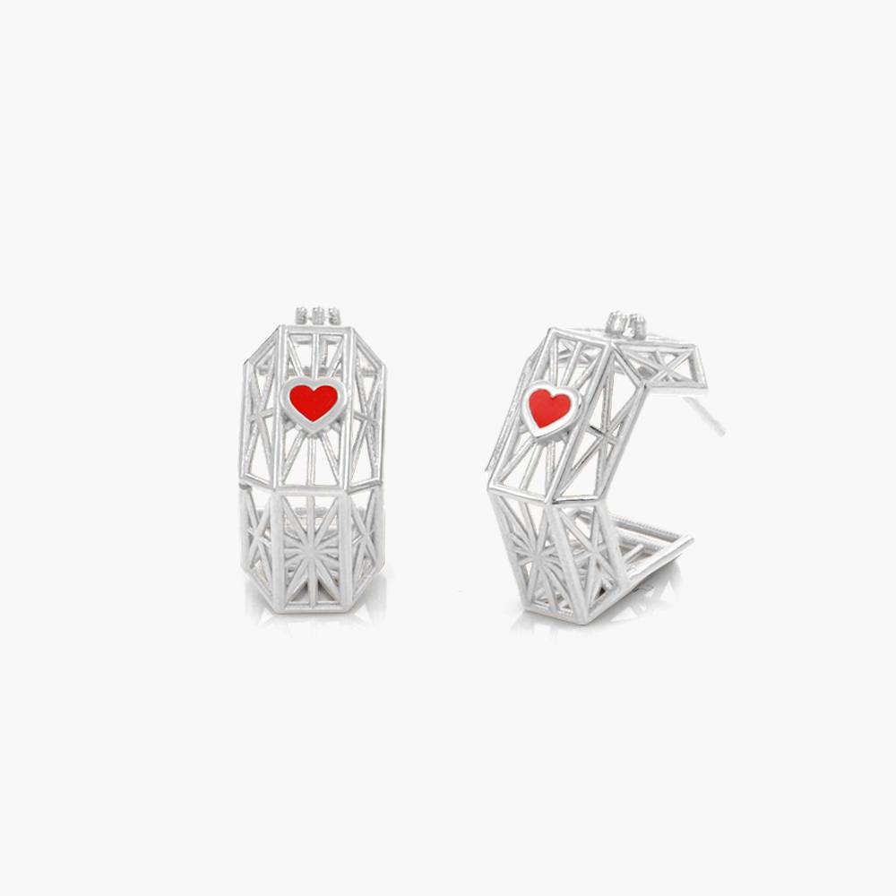Talisman Earrings with Diamonds - Silver product photo