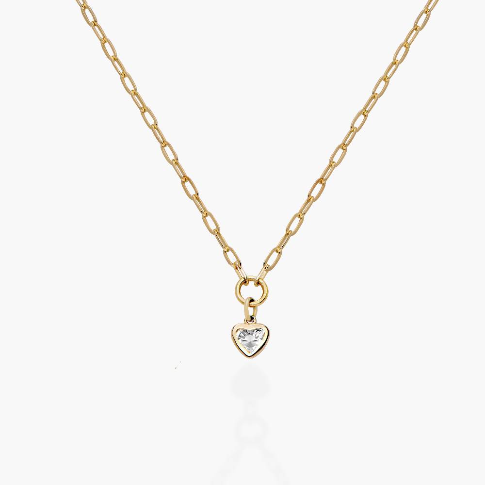 Te Amo 0.2 ct Heart Shape Diamond Necklace - 14k Solid Gold-3 product photo