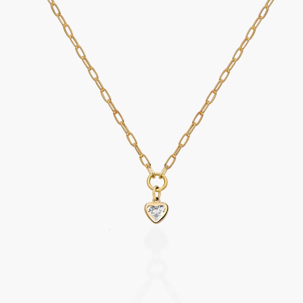 Te Amo 0.2 ct Heart Shape Diamond Necklace - Gold Vermeil-5 product photo