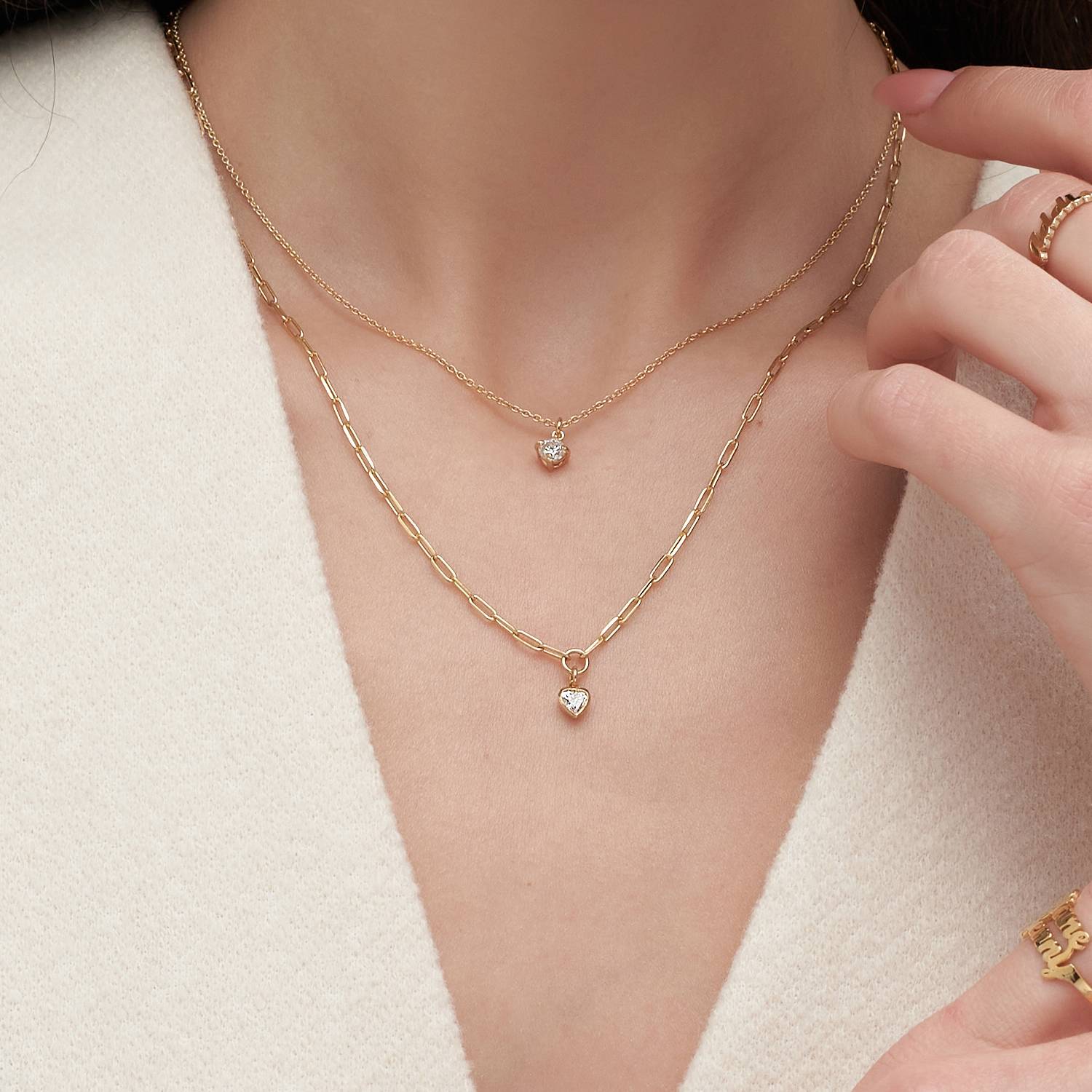 Te Amo 0.2 ct Heart Shape Diamond Necklace - Gold Vermeil-1 product photo