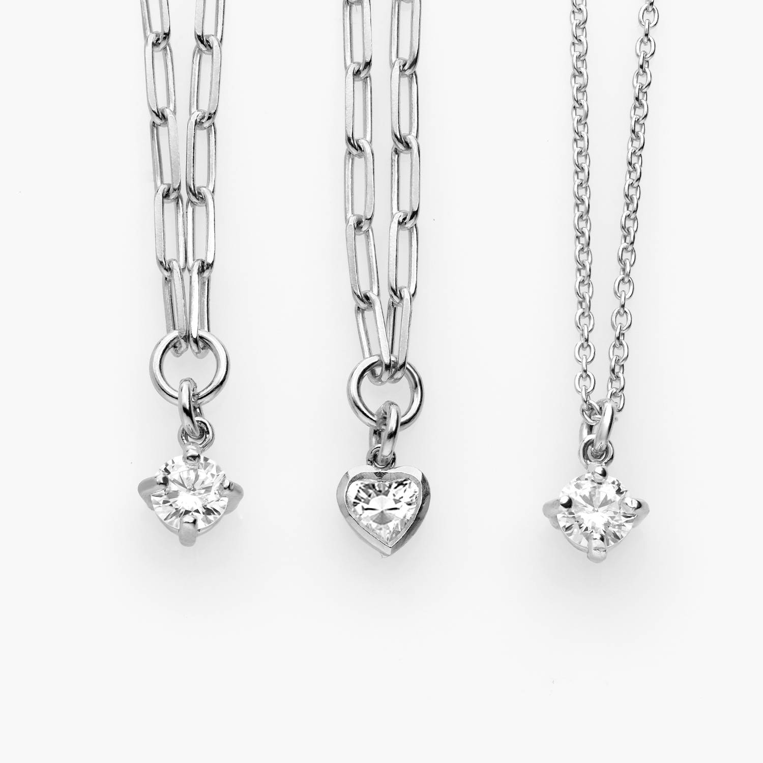 Te Amo 0.2 ct Heart Shape Diamond Necklace - Silver-4 product photo