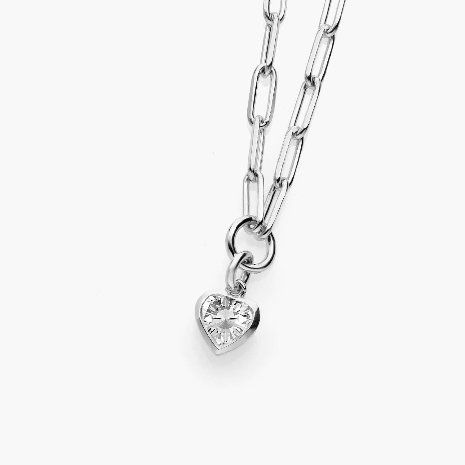 Te Amo 0.2 ct Heart Shape Diamond Necklace - Silver-2 product photo