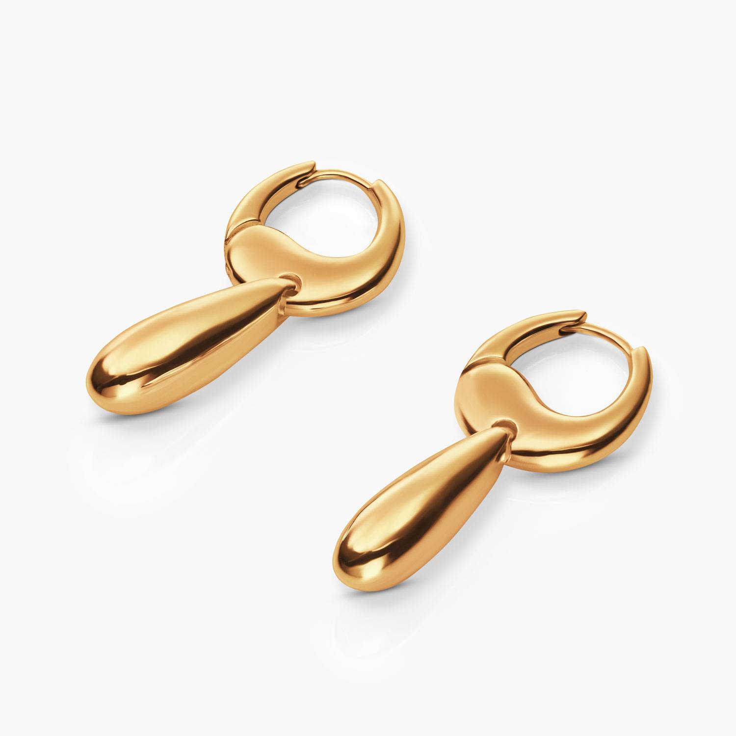 Tear Drop Hoops- Gold Vermeil-3 product photo