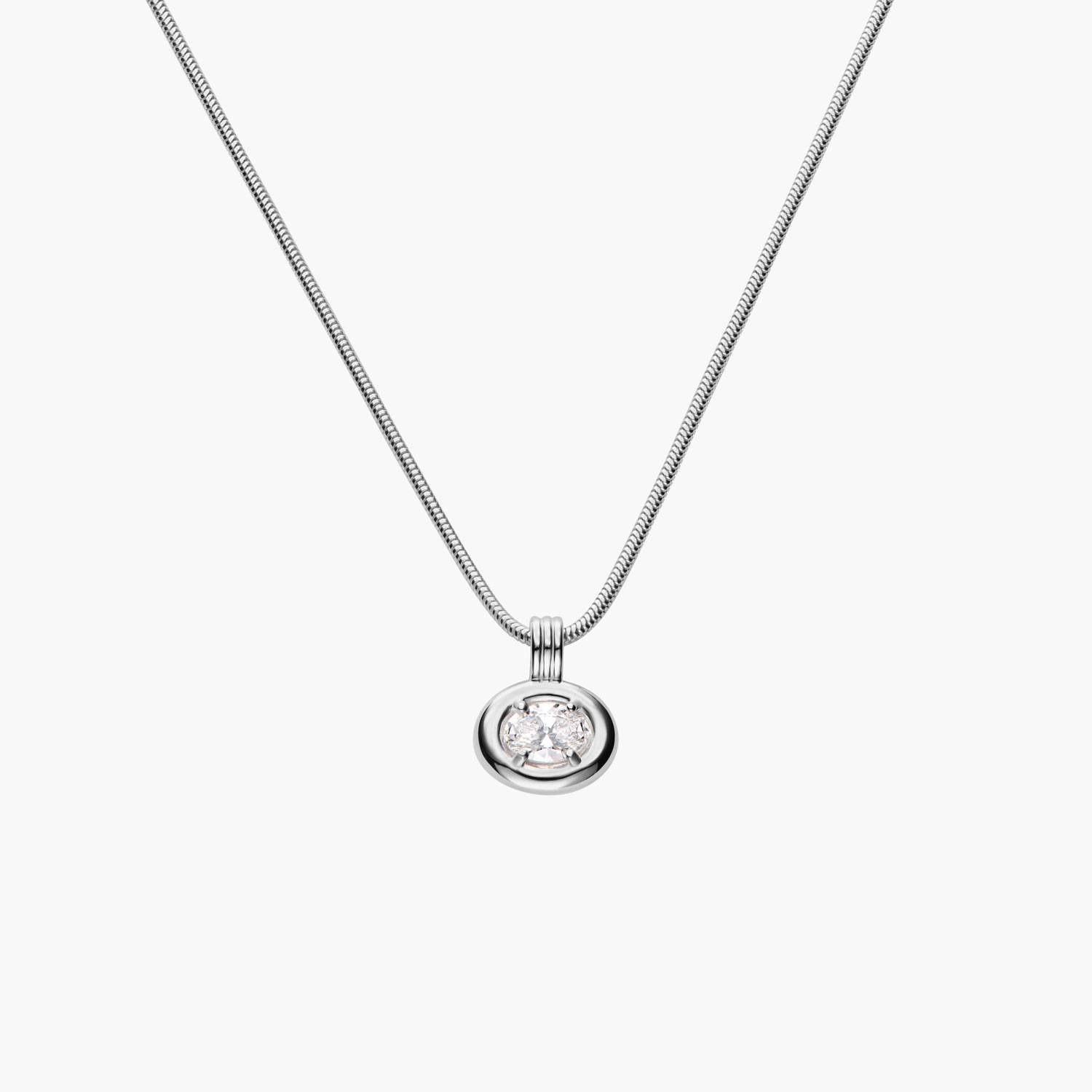 The Classic One Carat Diamond Necklace - Sterling Silver-1 product photo