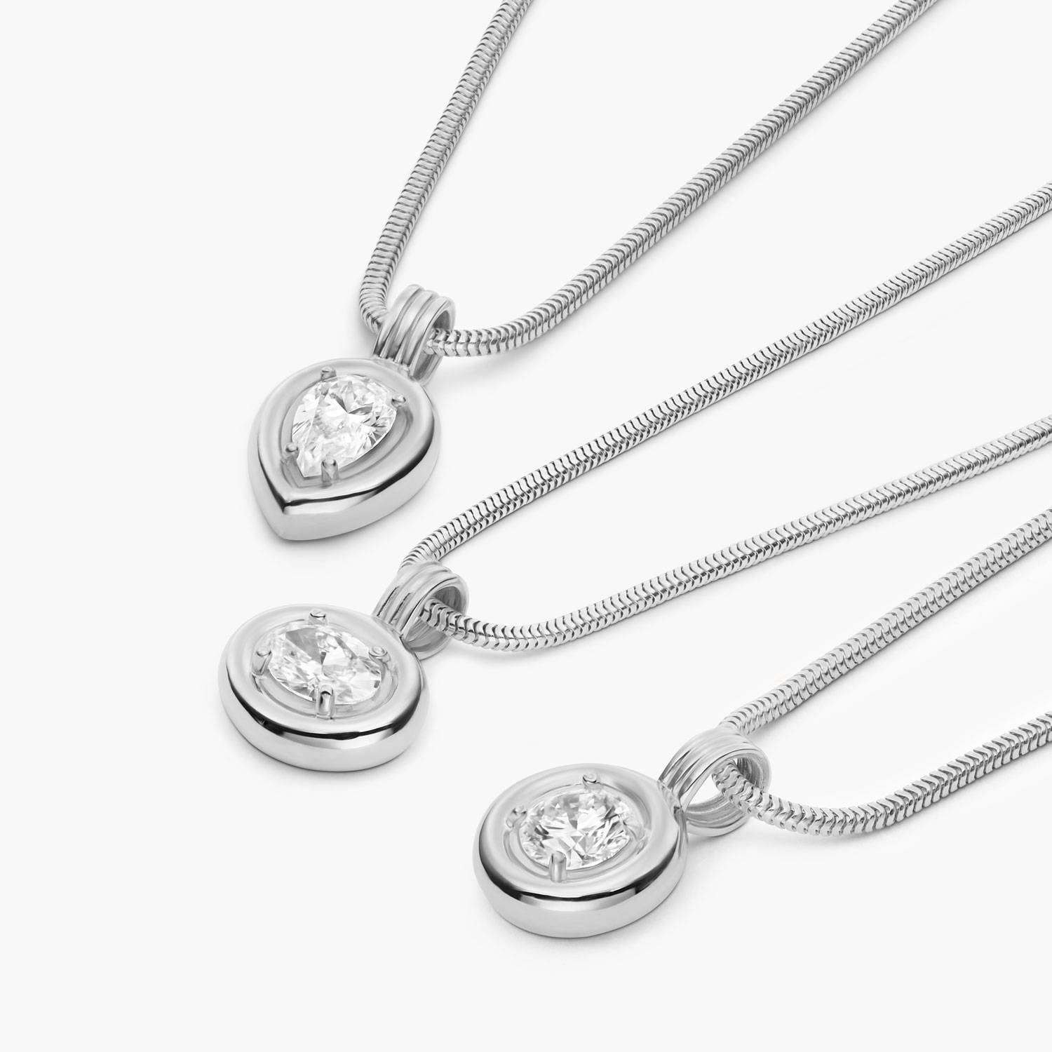 The Classic One Carat Diamond Necklace - Sterling Silver-4 product photo