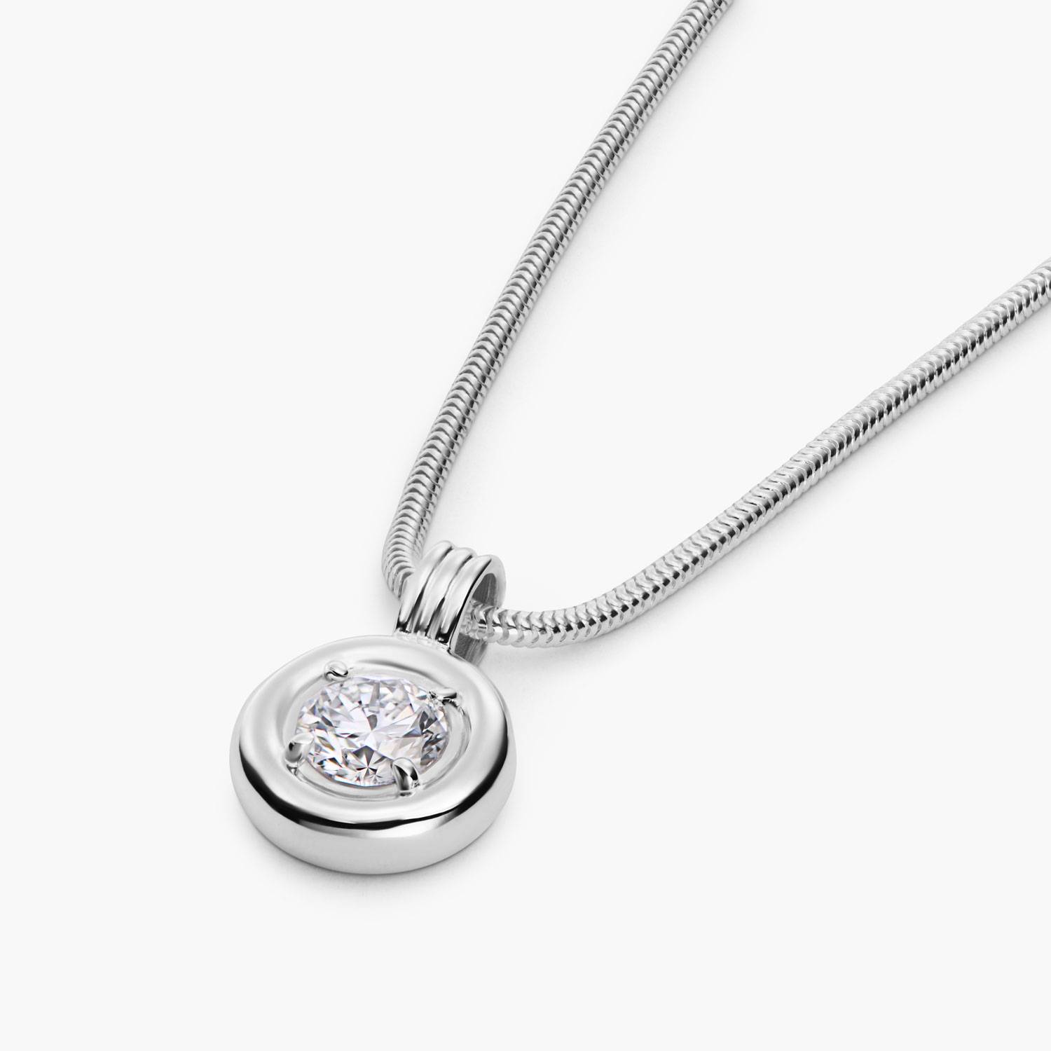 The Classic One Carat Diamond Necklace - Silver-4 product photo