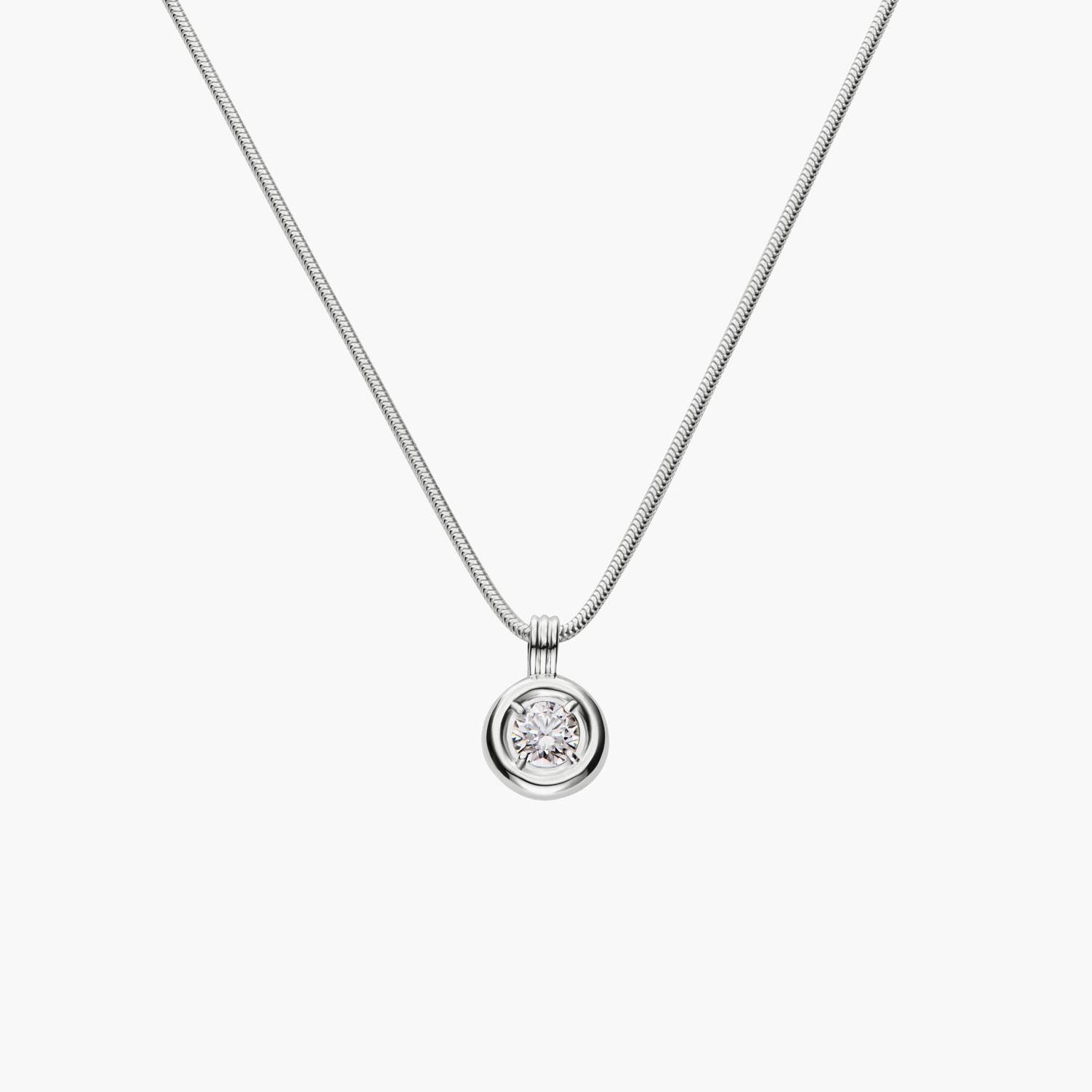 The Classic One Carat Diamond Necklace - Silver-1 product photo